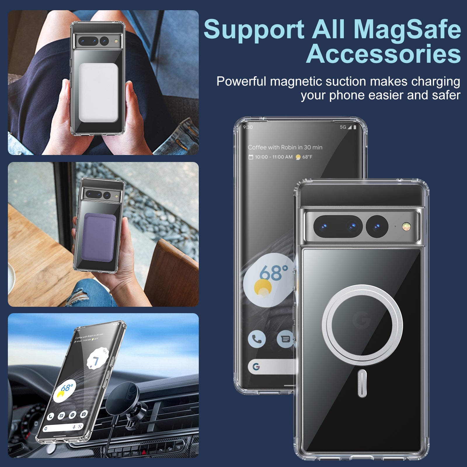 Cell Phone Cover For Google Pixel 6 Pro 5G Anti-scratch Crystal Clear Phone Case with Tempered Glass Camera Lens Cover