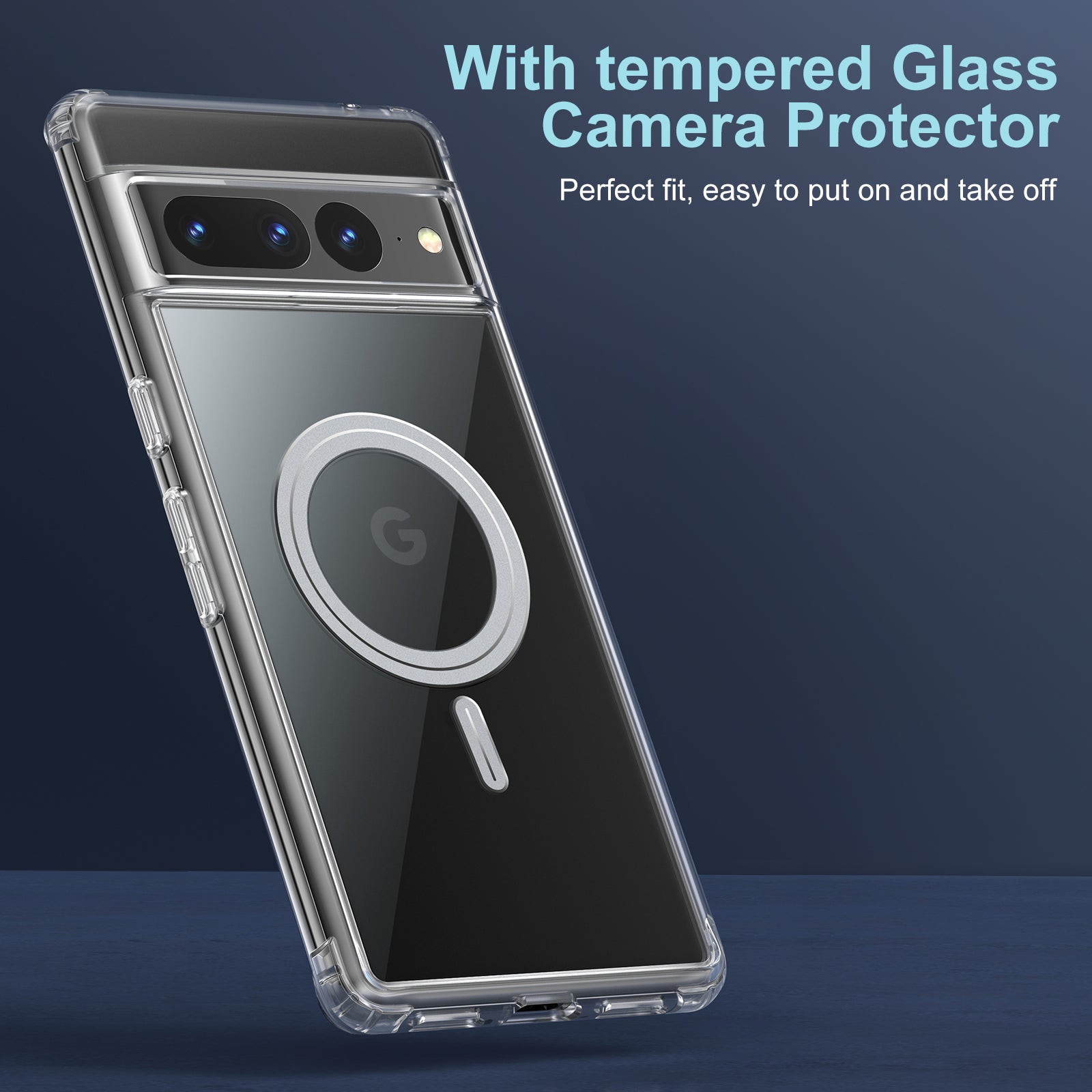 Cell Phone Cover For Google Pixel 6 Pro 5G Anti-scratch Crystal Clear Phone Case with Tempered Glass Camera Lens Cover