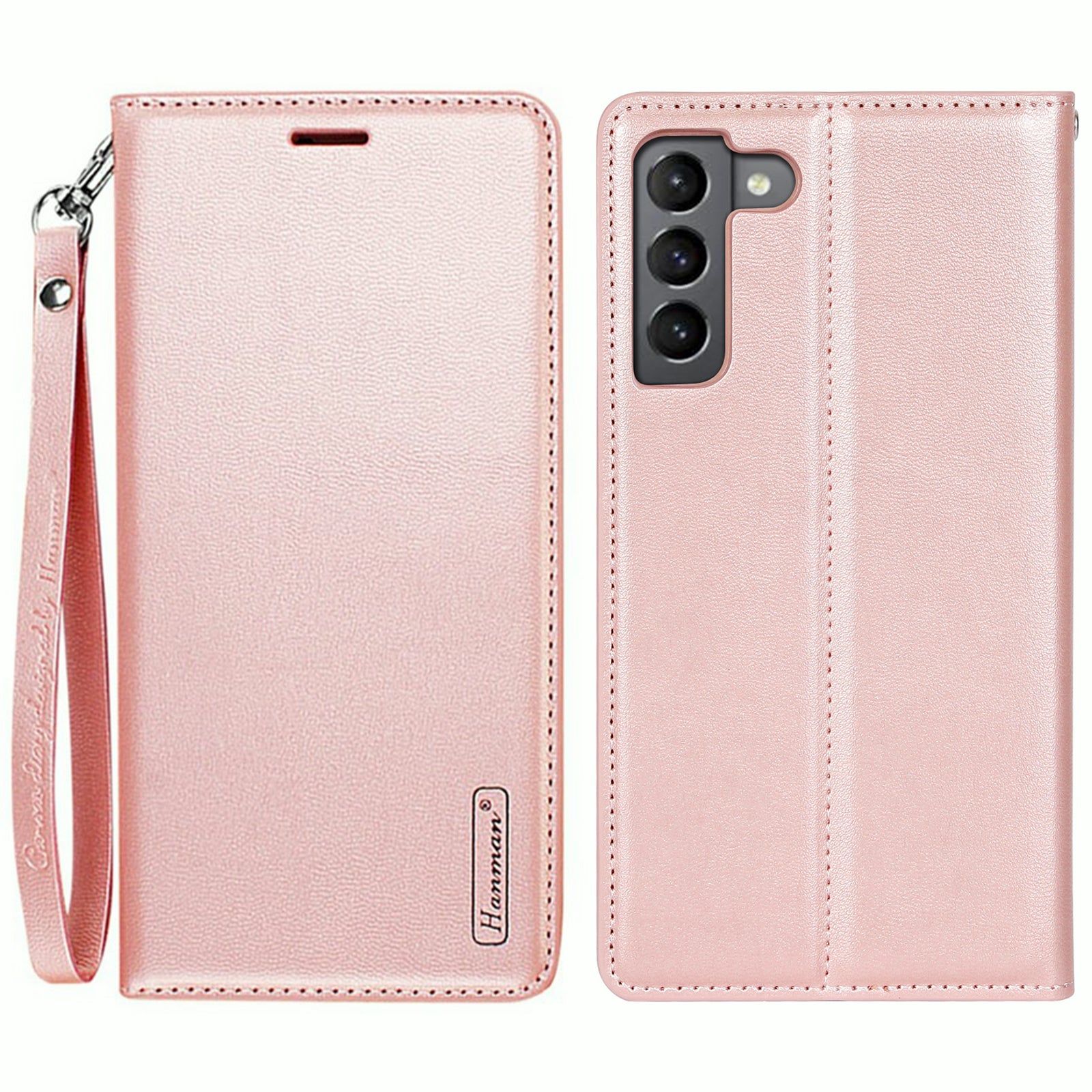 HANMAN Minor Series for Samsung Galaxy S23 PU Leather Phone Wallet Case Protective Phone Stand Cover