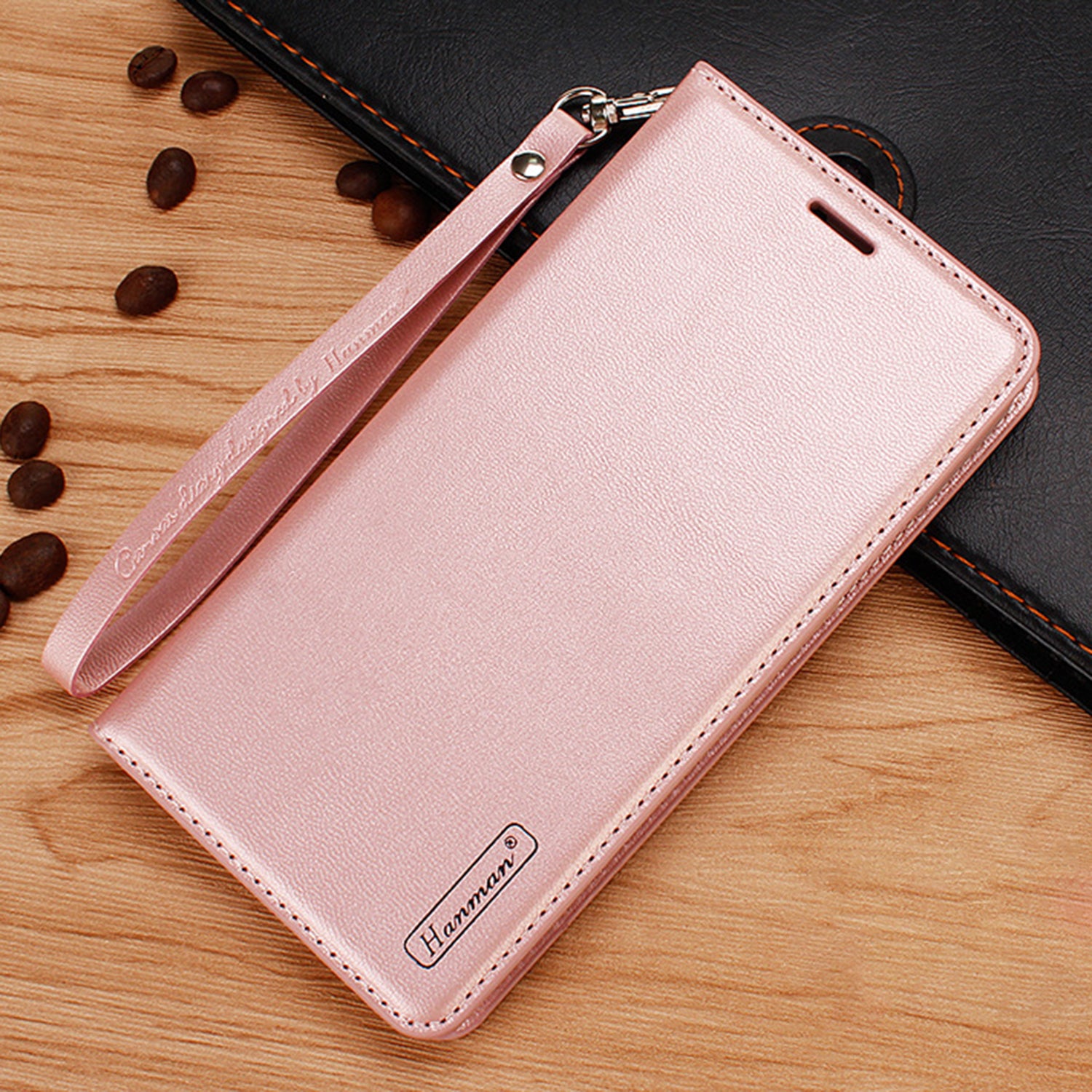 HANMAN Minor Series for Samsung Galaxy S23 PU Leather Phone Wallet Case Protective Phone Stand Cover