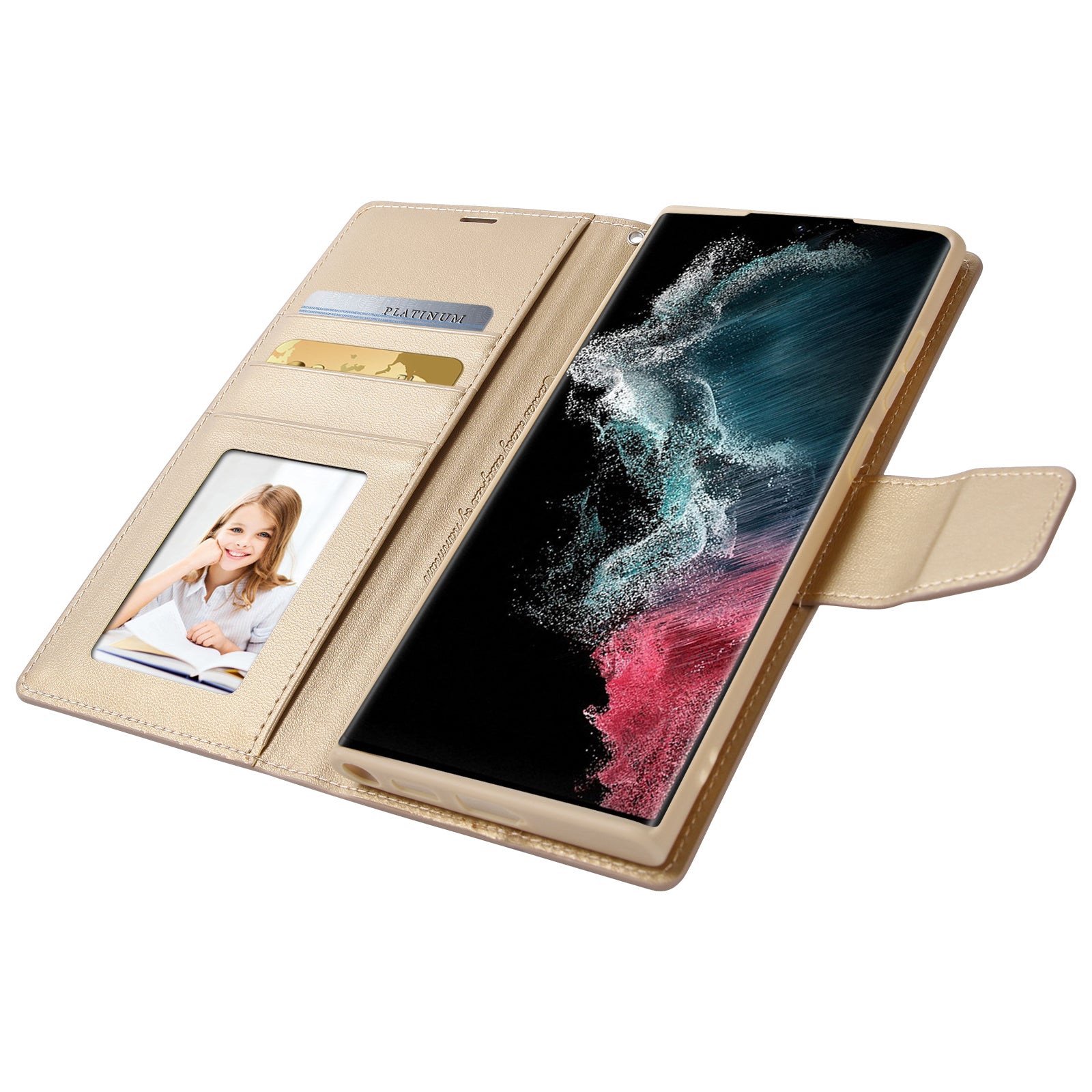 HANMAN Mill Series PU Leather Case for Samsung Galaxy S23 Ultra Magnetic Flip Stand Wallet Phone Cover