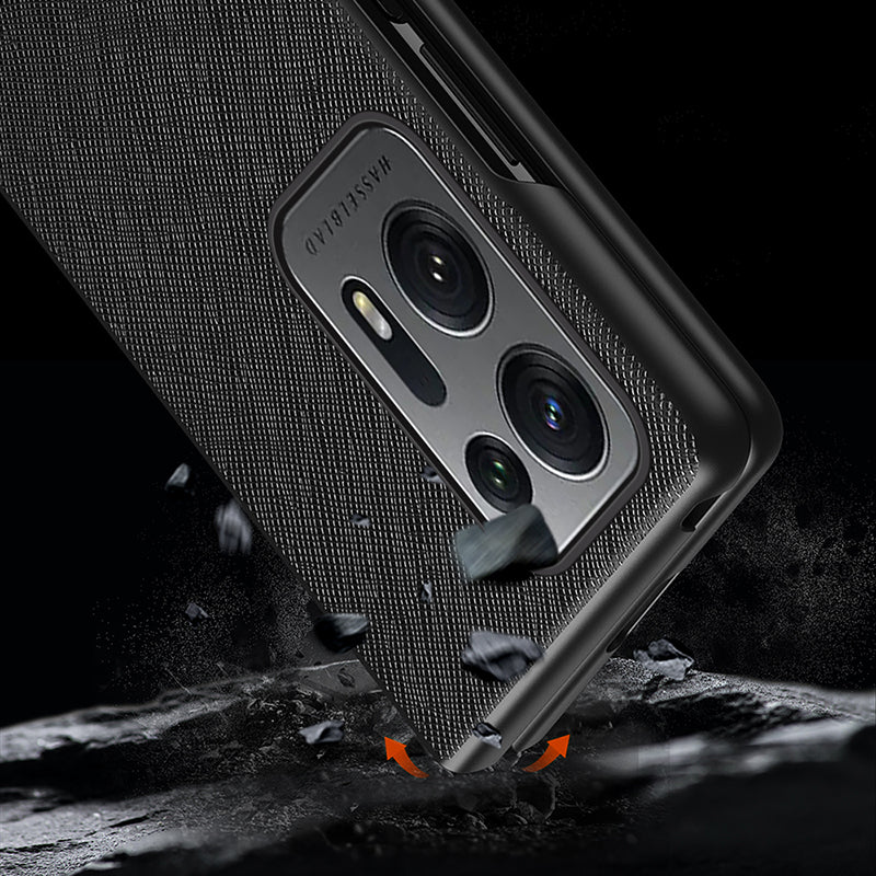 For Oppo Find N2 5G Folding Phone Case Cross Texture PU Leather Coated PC Anti-Drop Protective Cover