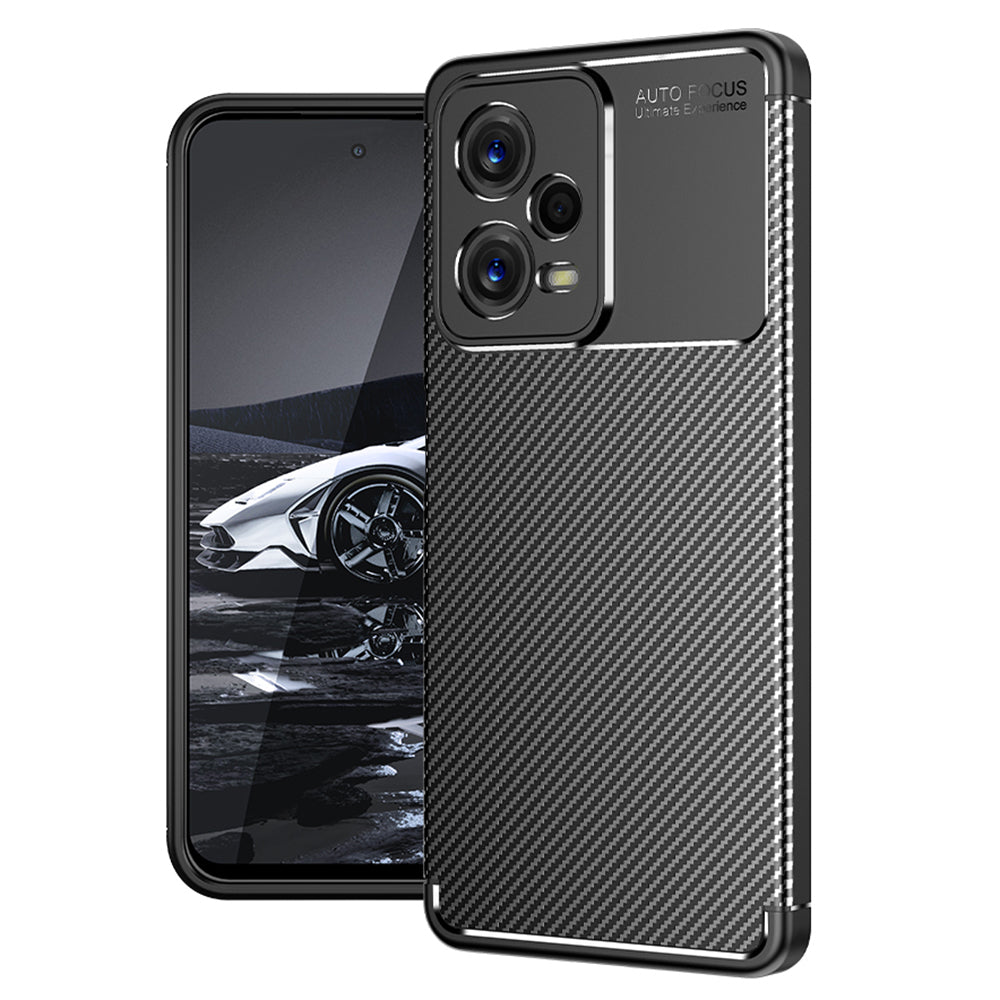 For Xiaomi Redmi Note 12 5G (India)/Poco X5 5G Carbon Fiber Texture Phone Case Anti-scratch TPU Phone Cover