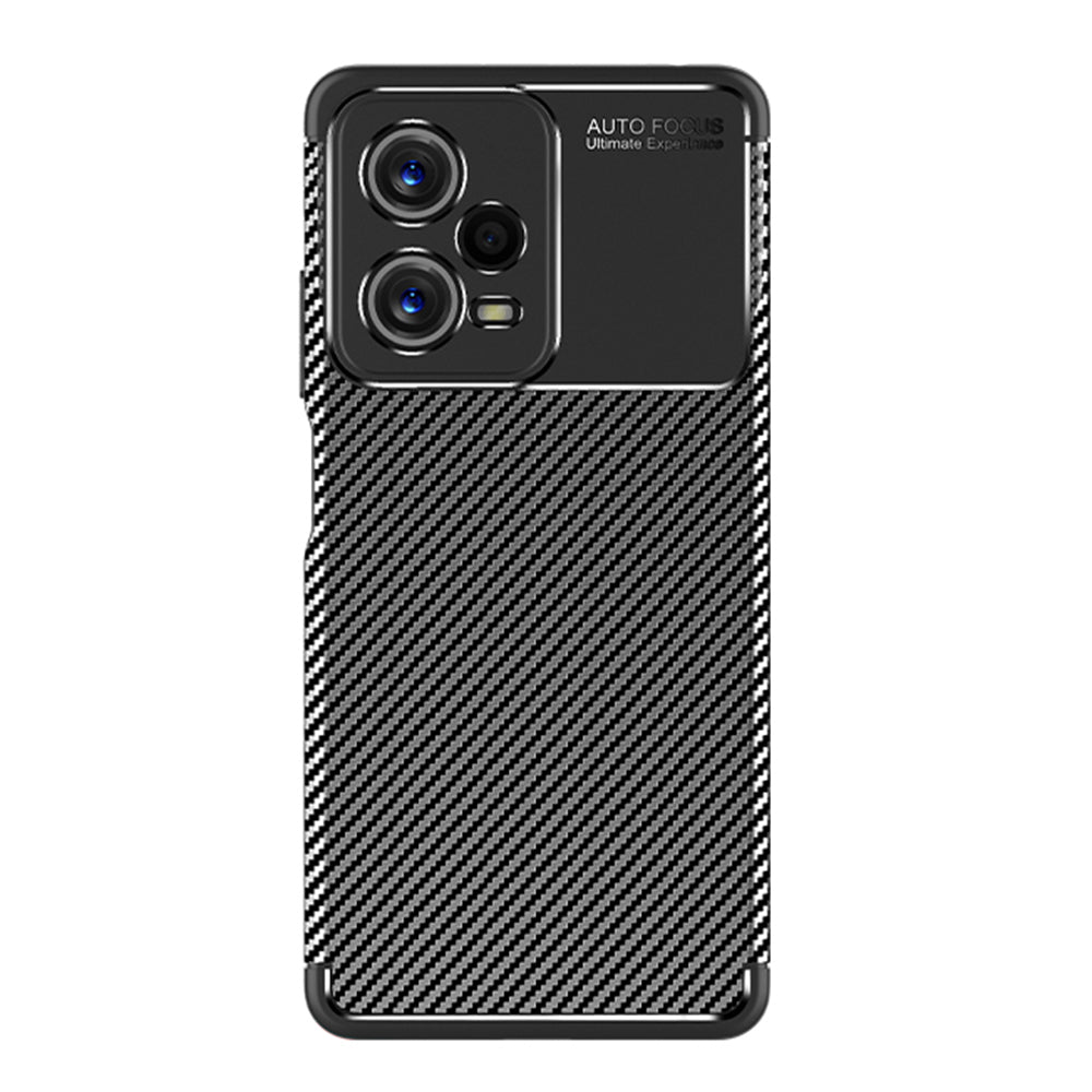 For Xiaomi Redmi Note 12 5G (India)/Poco X5 5G Carbon Fiber Texture Phone Case Anti-scratch TPU Phone Cover