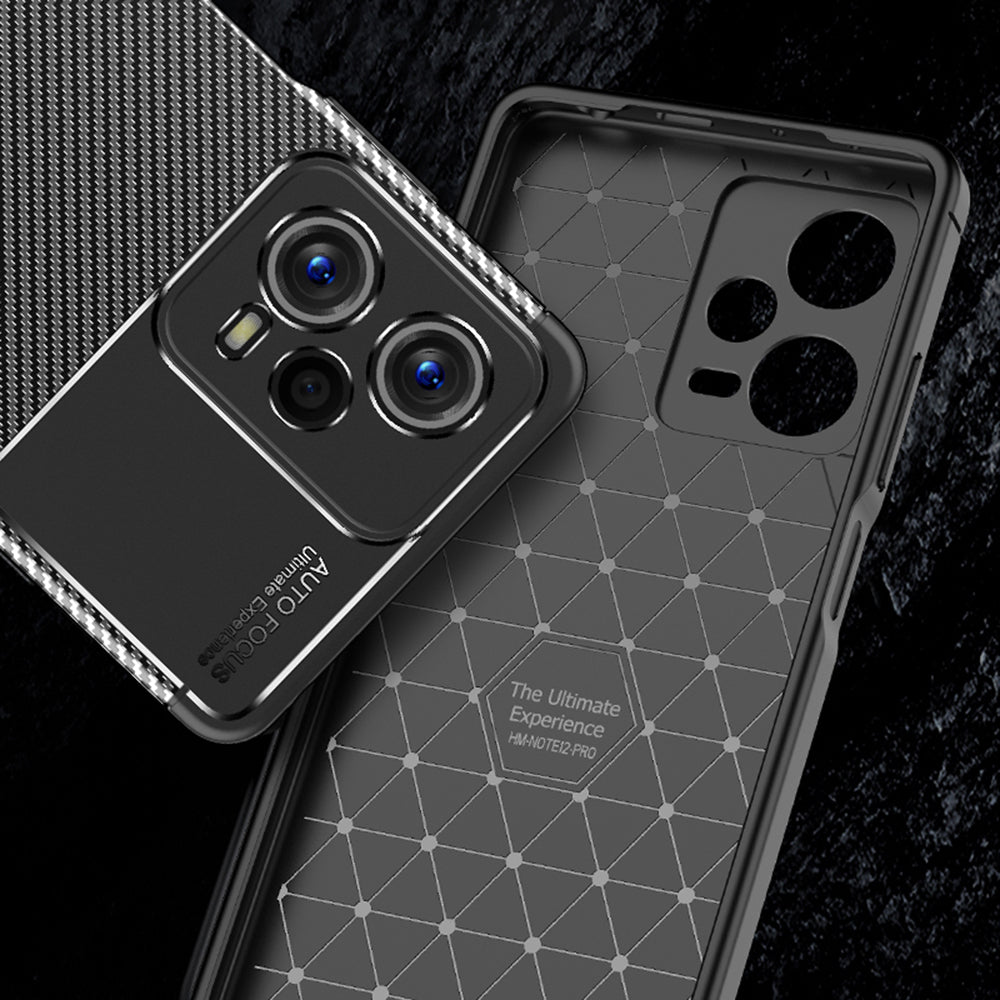 For Xiaomi Redmi Note 12 5G (India)/Poco X5 5G Carbon Fiber Texture Phone Case Anti-scratch TPU Phone Cover
