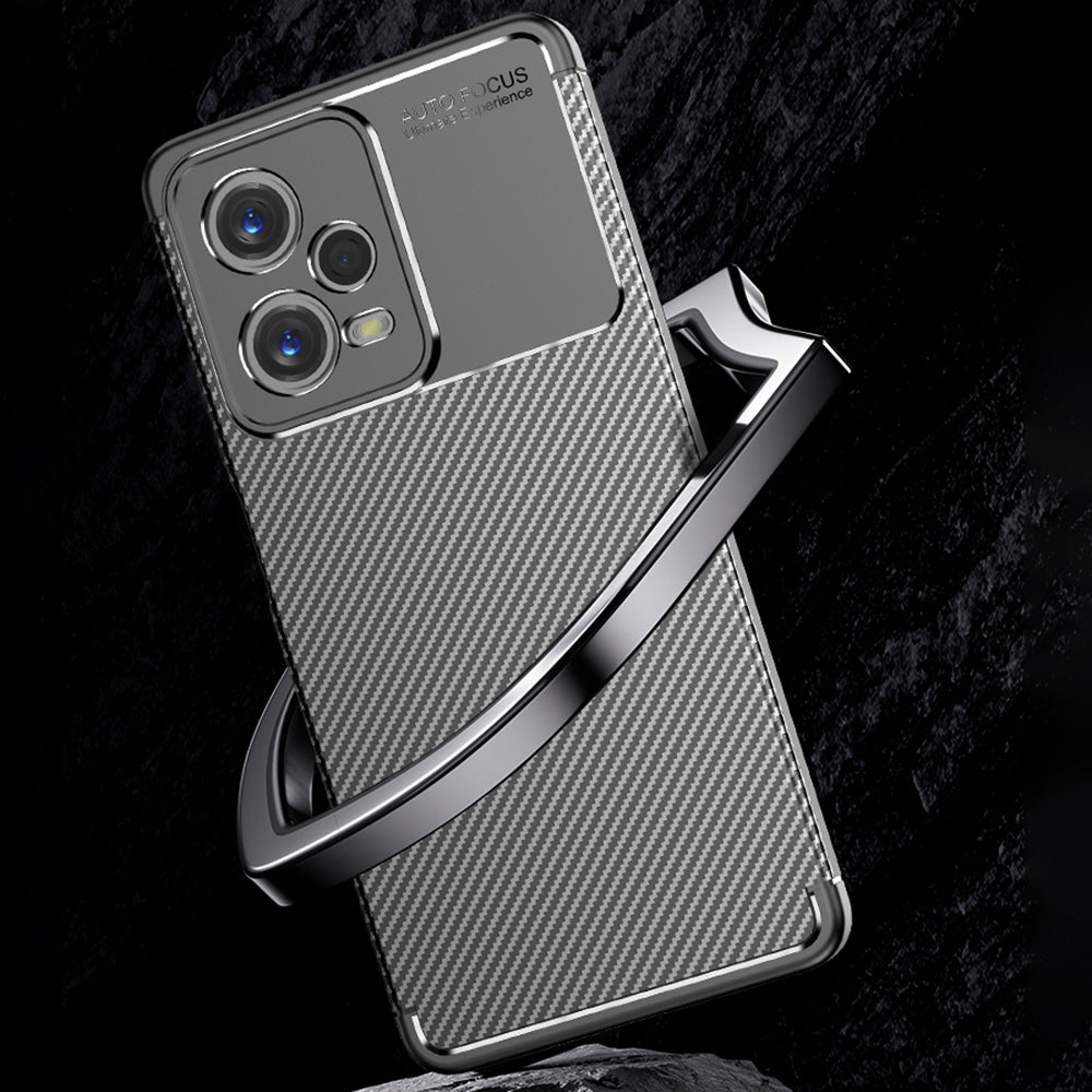 For Xiaomi Redmi Note 12 5G (India)/Poco X5 5G Carbon Fiber Texture Phone Case Anti-scratch TPU Phone Cover