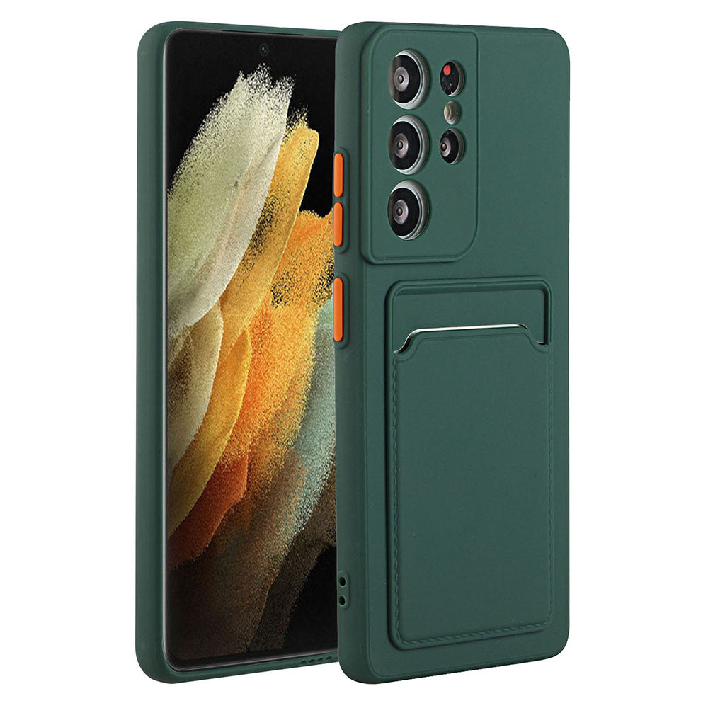 Anti-drop Phone Case For Samsung Galaxy S23 Ultra Flexible TPU Protective Phone Cover with Card Holder