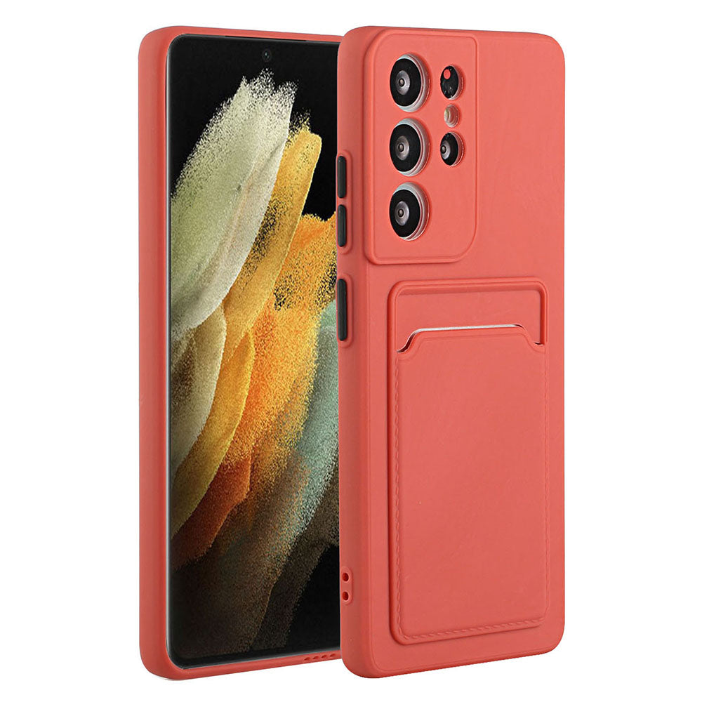 Anti-drop Phone Case For Samsung Galaxy S23 Ultra Flexible TPU Protective Phone Cover with Card Holder