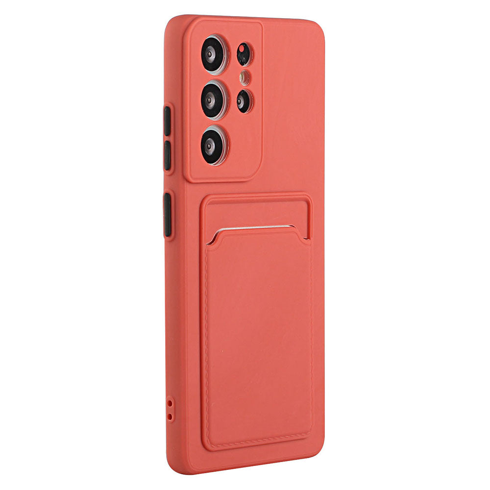 Anti-drop Phone Case For Samsung Galaxy S23 Ultra Flexible TPU Protective Phone Cover with Card Holder