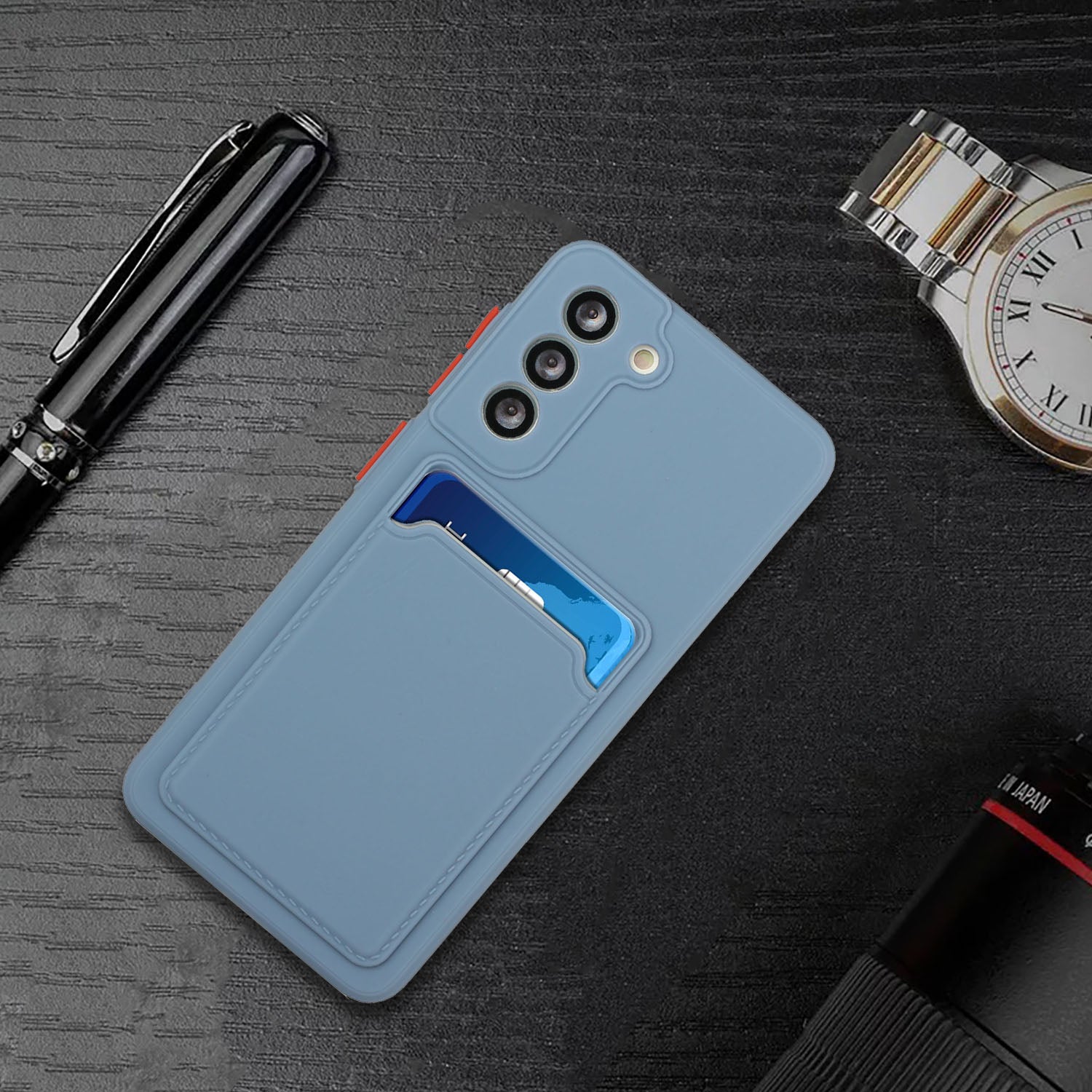 For Samsung Galaxy S23 Anti-drop Phone Case Soft TPU Protective Cover with Card Holder