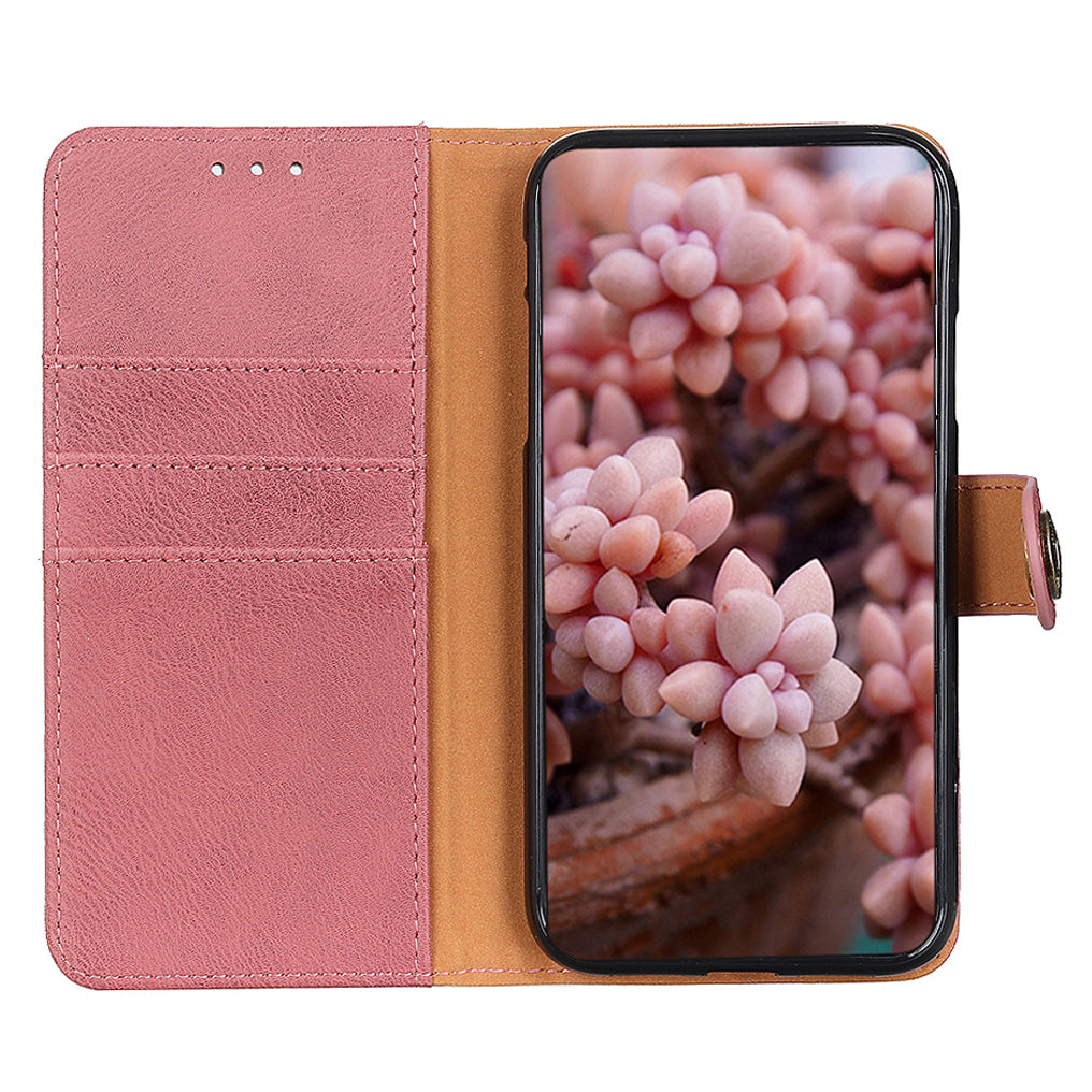 KHAZNEH for Motorola Moto G53 5G Anti-drop Flip Leather Phone Case Cowhide Texture Wallet Stand Mobile Phone Cover