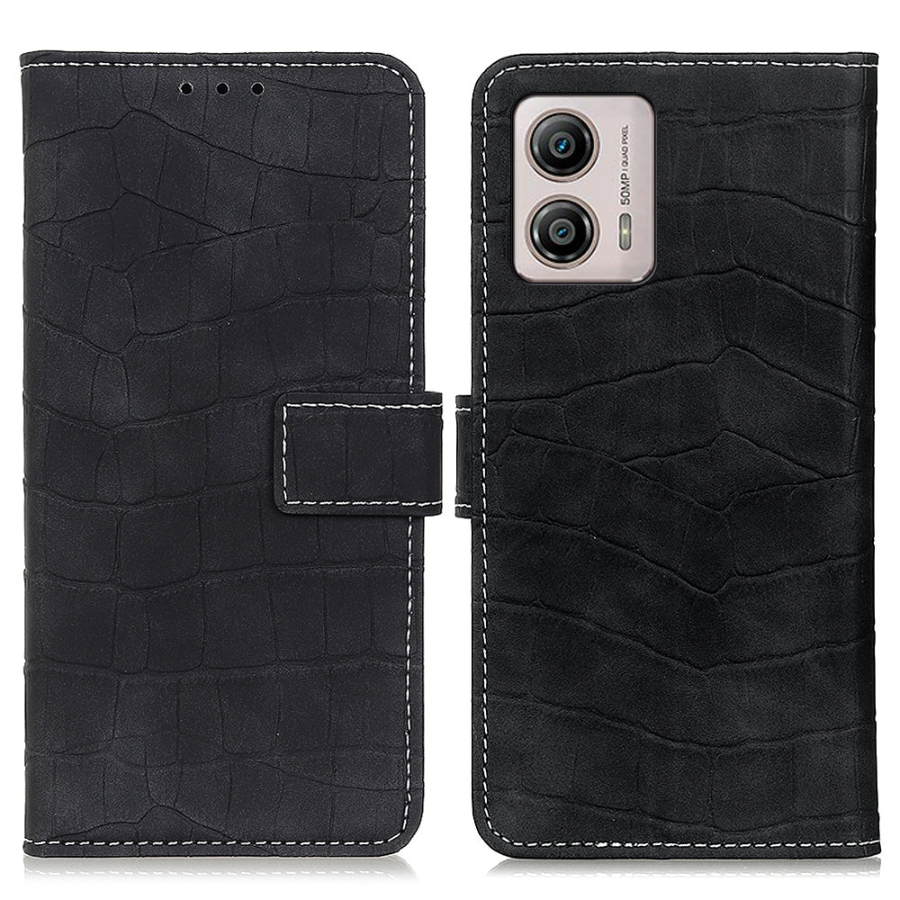 For Motorola Moto G53 5G Smartphone Case Flip Leather Wallet Cover Stand Crocodile Texture Shell