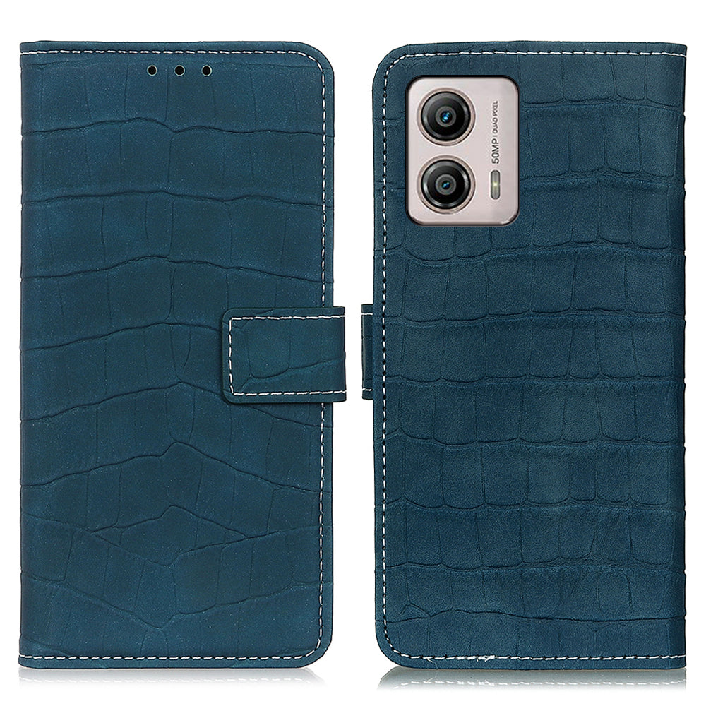For Motorola Moto G53 5G Smartphone Case Flip Leather Wallet Cover Stand Crocodile Texture Shell