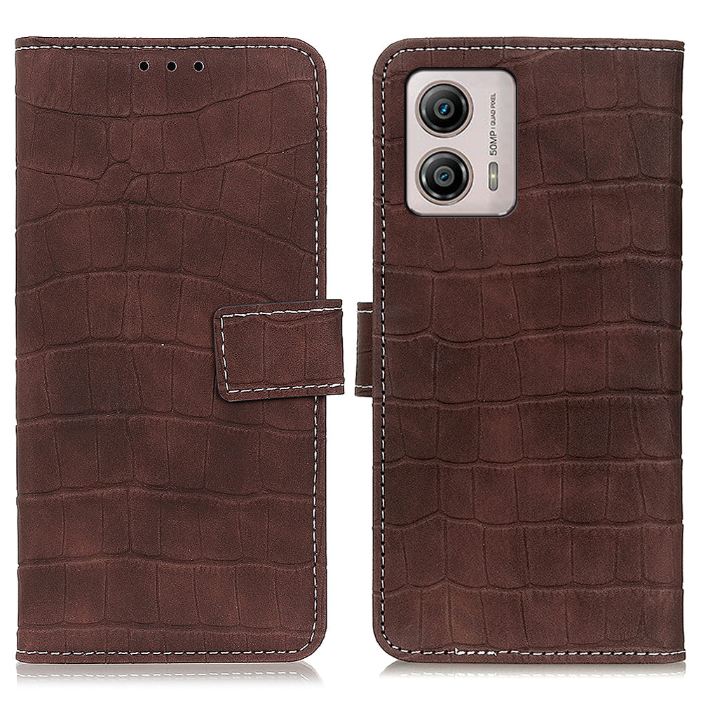 For Motorola Moto G53 5G Smartphone Case Flip Leather Wallet Cover Stand Crocodile Texture Shell