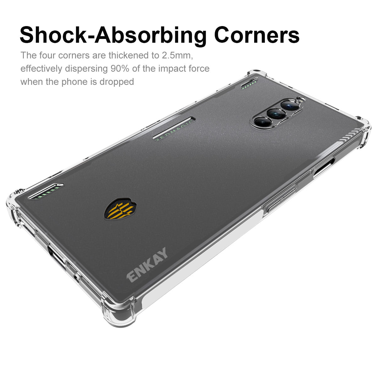 ENKAY HAT PRINCE For ZTE nubia Red Magic 8 Pro 5G Phone Case with Anti-slip Strip Edge Clear TPU Phone Cover