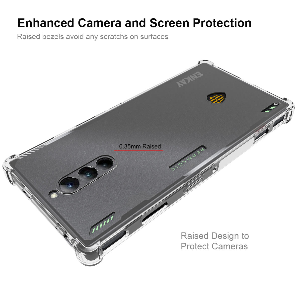ENKAY HAT PRINCE For ZTE nubia Red Magic 8 Pro 5G Phone Case with Anti-slip Strip Edge Clear TPU Phone Cover