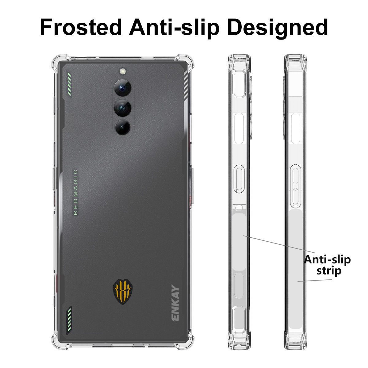 ENKAY HAT PRINCE For ZTE nubia Red Magic 8 Pro 5G Phone Case with Anti-slip Strip Edge Clear TPU Phone Cover