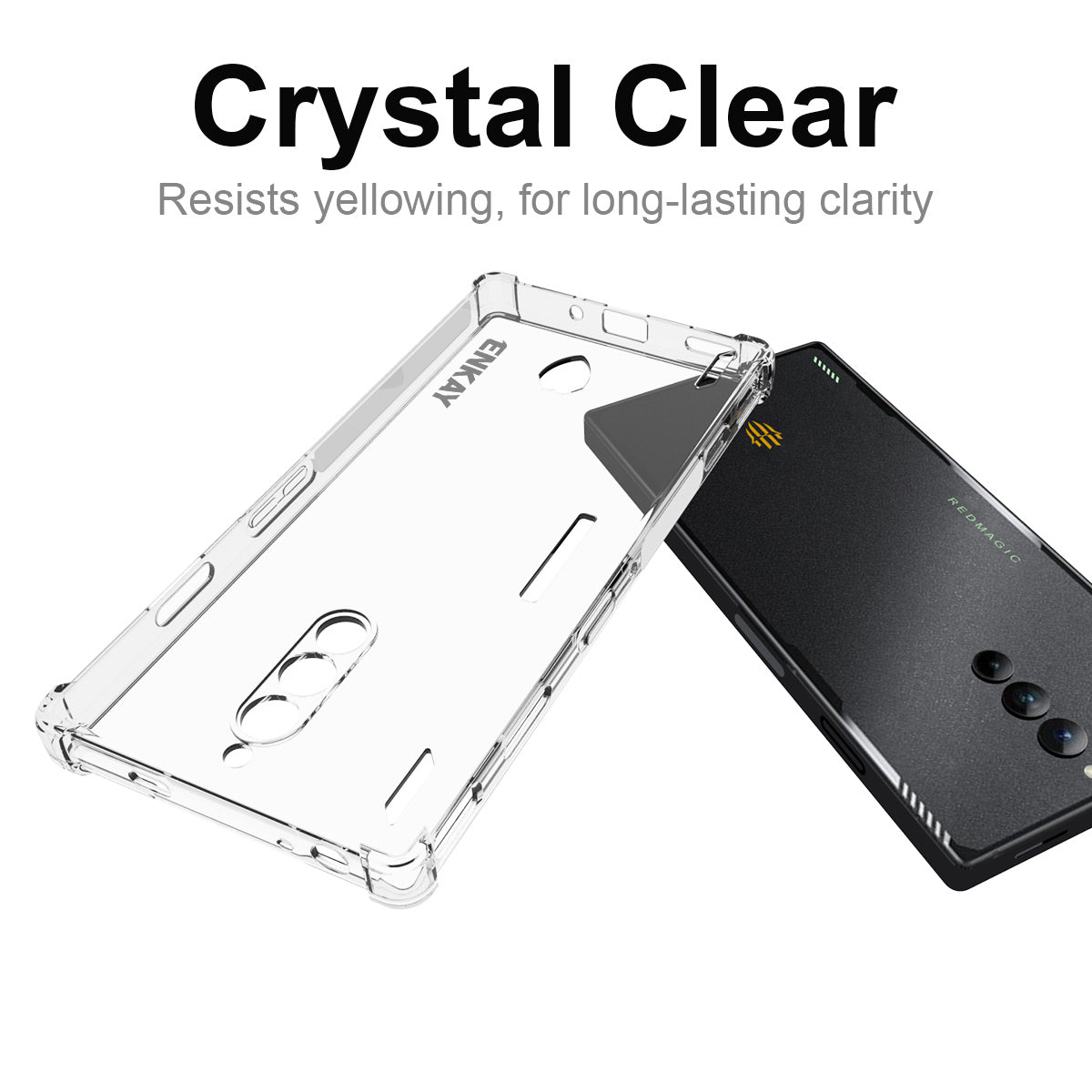 ENKAY HAT PRINCE For ZTE nubia Red Magic 8 Pro 5G Phone Case with Anti-slip Strip Edge Clear TPU Phone Cover