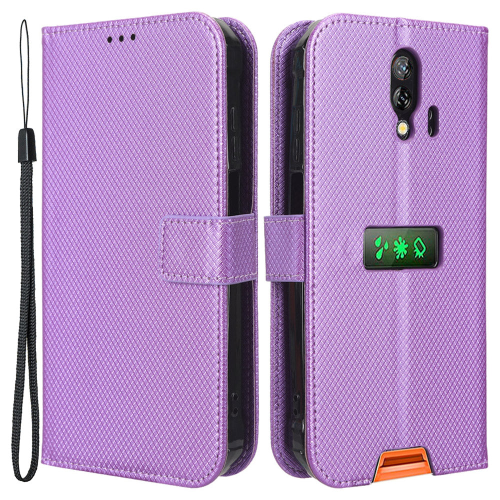 For Blackview BV7200 4G Phone Wallet Case Stand Diamond Texture PU Leather Cell Phone Cover