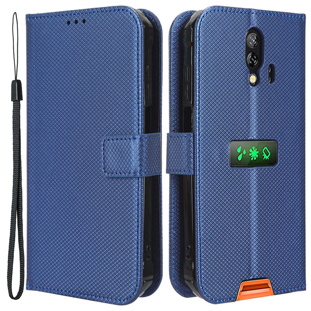For Blackview BV7200 4G Phone Wallet Case Stand Diamond Texture PU Leather Cell Phone Cover