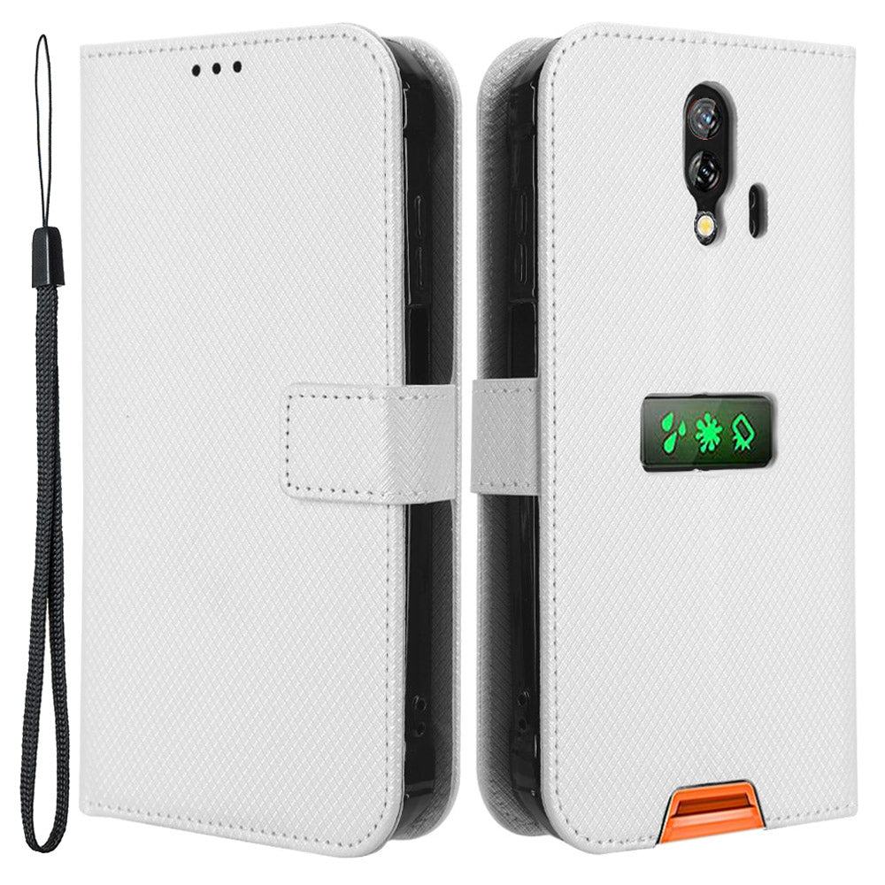 For Blackview BV7200 4G Phone Wallet Case Stand Diamond Texture PU Leather Cell Phone Cover