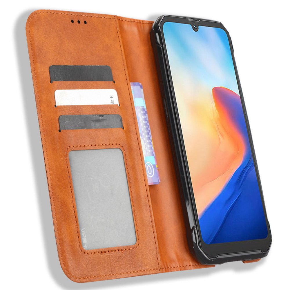 For Blackview BV7200 4G PU Leather Phone Stand Case Wallet Retro Texture Phone Cover