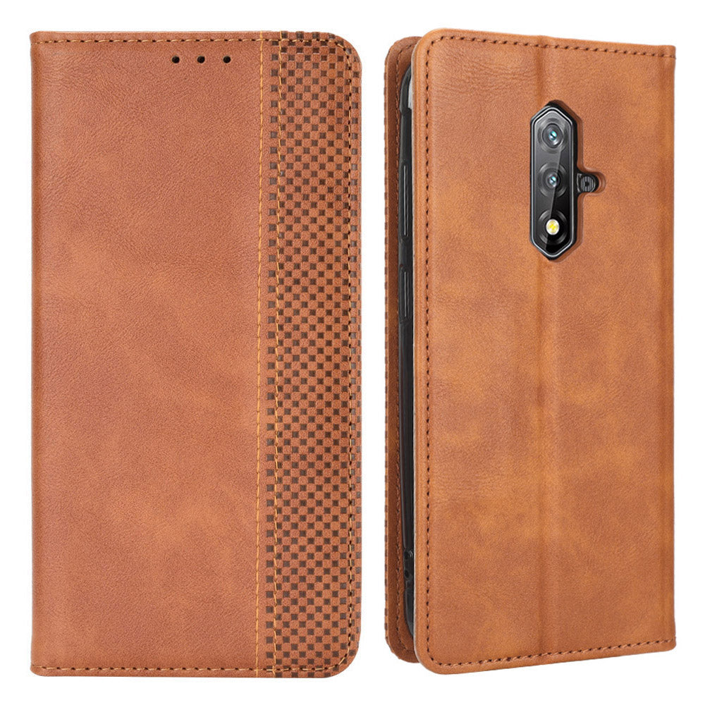 For Blackview BV5200 4G PU Leather Stand Mobile Phone Case Retro Texture Phone Case Wallet Phone Cover