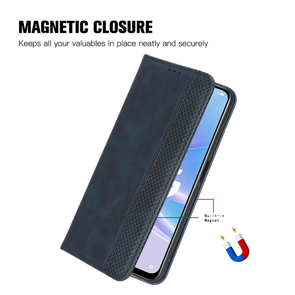 For Blackview BV5200 4G PU Leather Stand Mobile Phone Case Retro Texture Phone Case Wallet Phone Cover