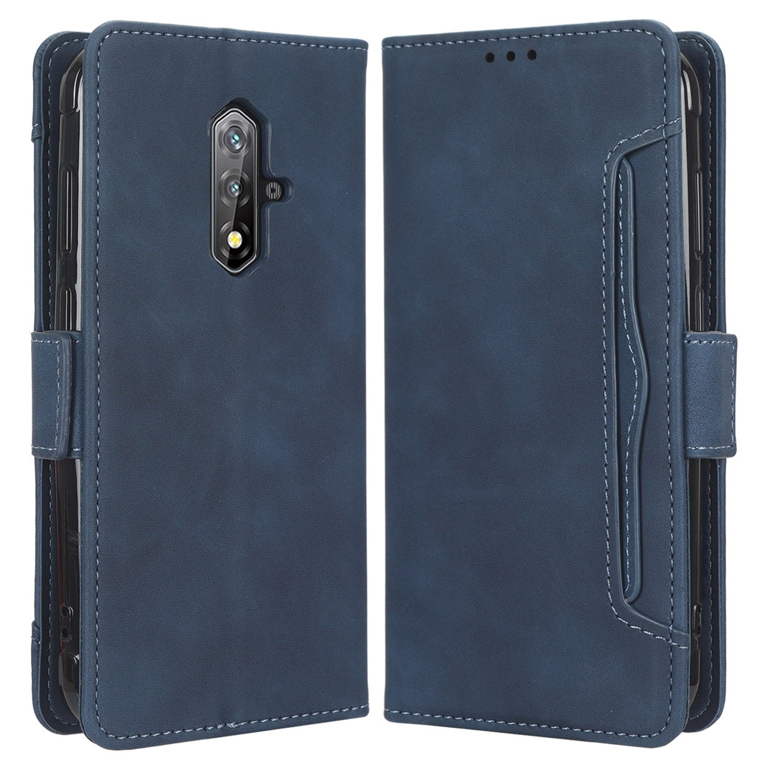 For Blackview BV5200 4G Leather Phone Cover Stand Wallet Protective Phone Case with Multiple Card Slots