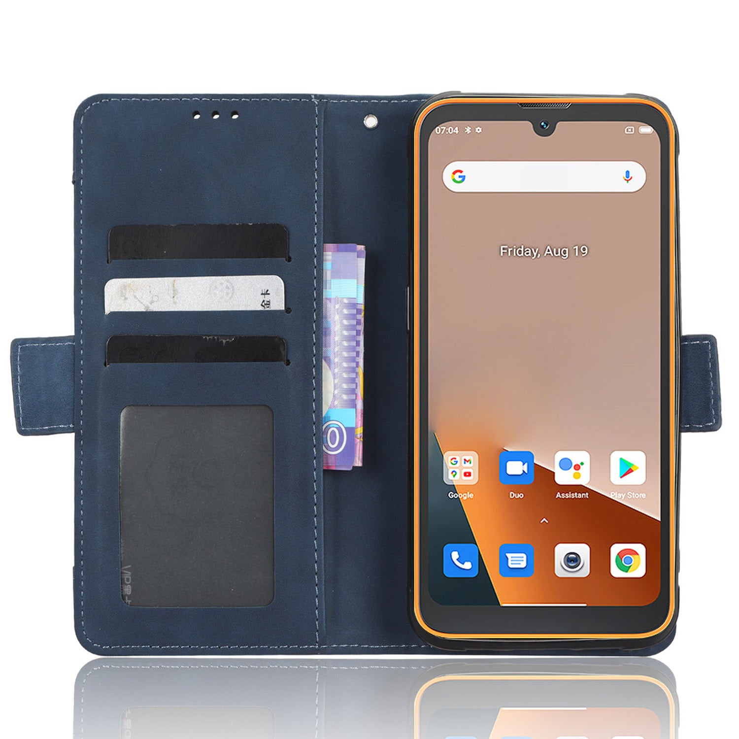 For Blackview BV5200 4G Leather Phone Cover Stand Wallet Protective Phone Case with Multiple Card Slots