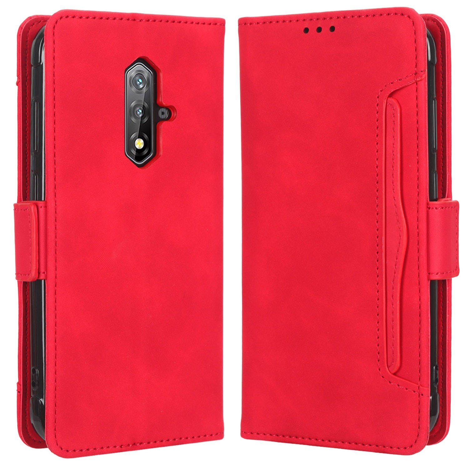 For Blackview BV5200 4G Leather Phone Cover Stand Wallet Protective Phone Case with Multiple Card Slots