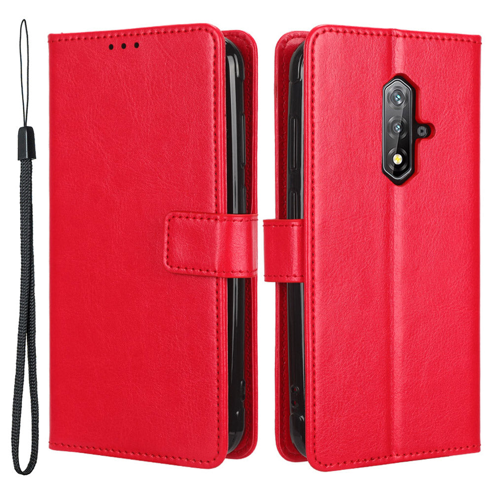 For Blackview BV5200 4G Wallet Phone Stand Case PU Leather Cover Crazy Horse Texture Phone Protector