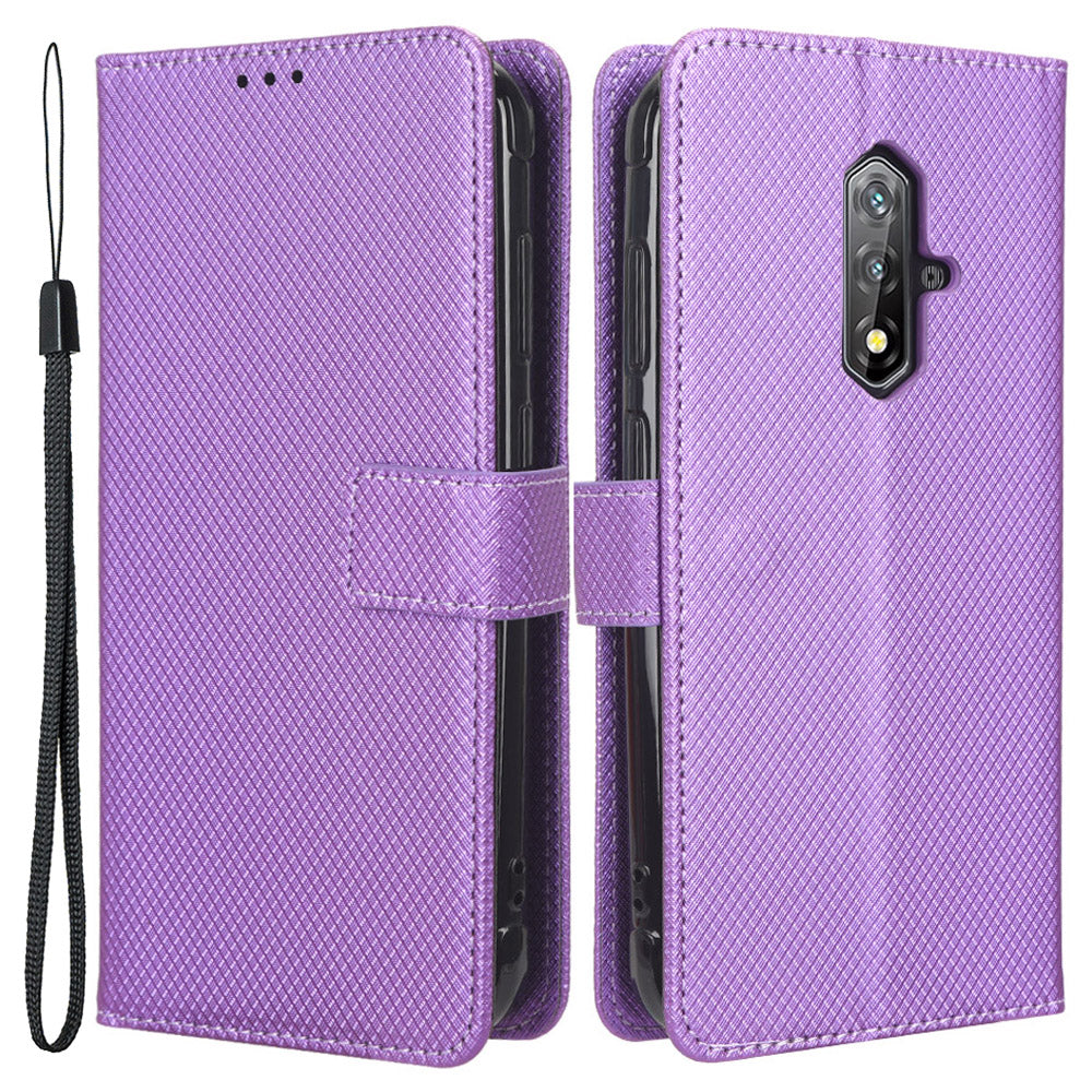 For Blackview BV5200 4G Wallet Stand Phone Case Diamond Texture PU Leather TPU Phone Cover