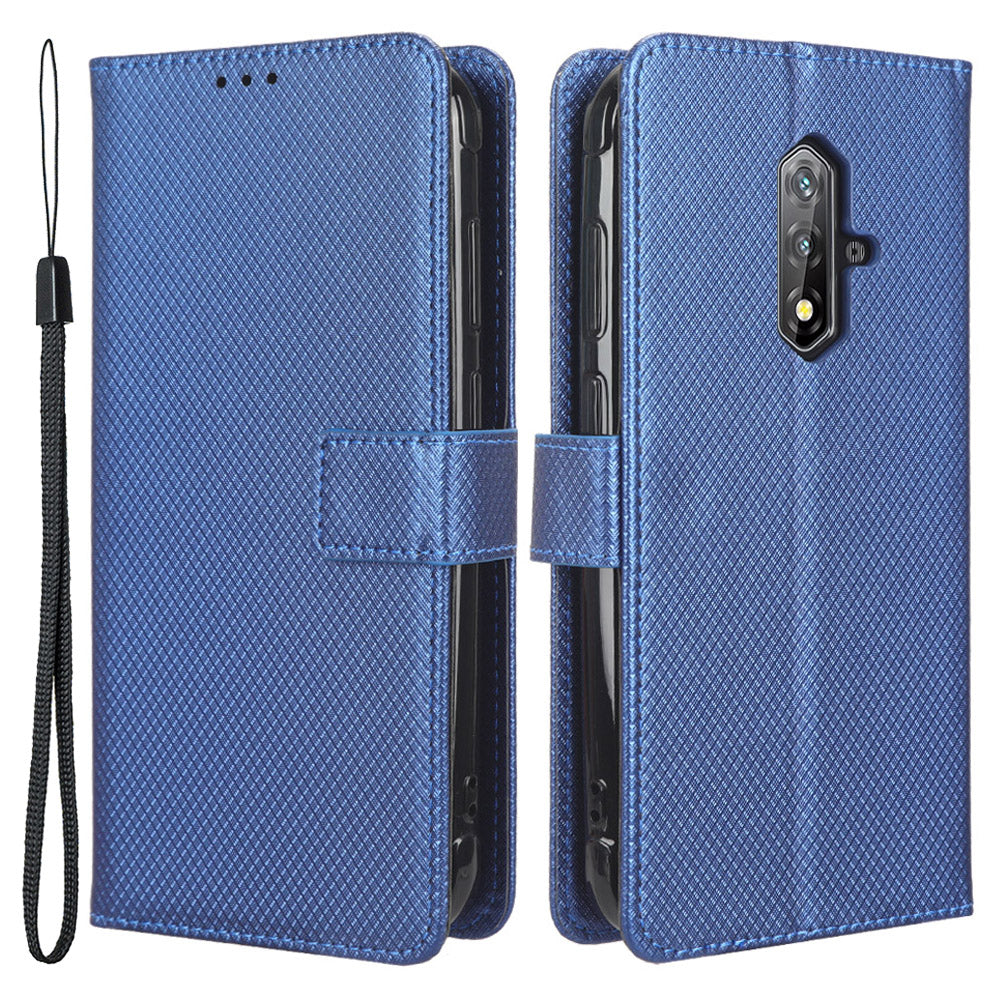 For Blackview BV5200 4G Wallet Stand Phone Case Diamond Texture PU Leather TPU Phone Cover