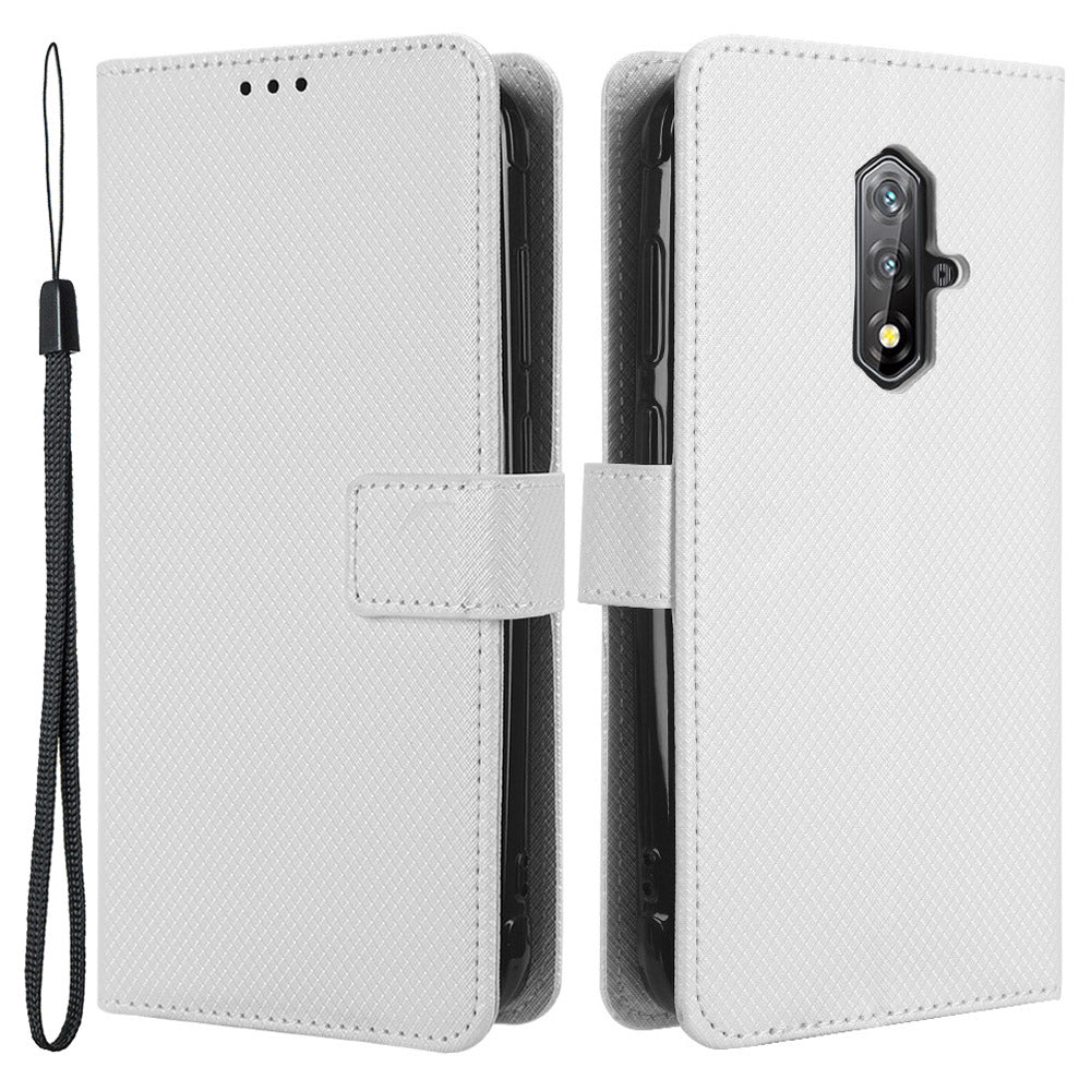 For Blackview BV5200 4G Wallet Stand Phone Case Diamond Texture PU Leather TPU Phone Cover