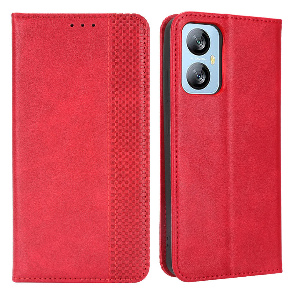 For Blackview A52 4G Dustproof Retro Texture Phone Case Leather Stand Phone Cover Wallet