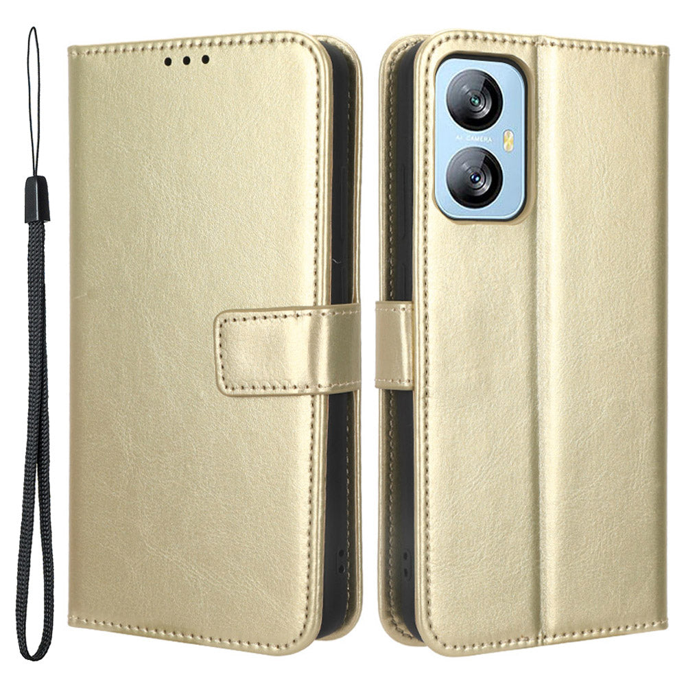 For Blackview A52 4G Wrist Clutch Phone Bag Crazy Horse Texture Wallet Stand Case PU Leather Cell Phone Cover
