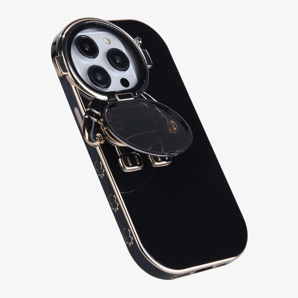 For iPhone 14 Pro Anti-fall Phone Case Spaceman Design Phone Cover Kickstand with Camera Lens Cover