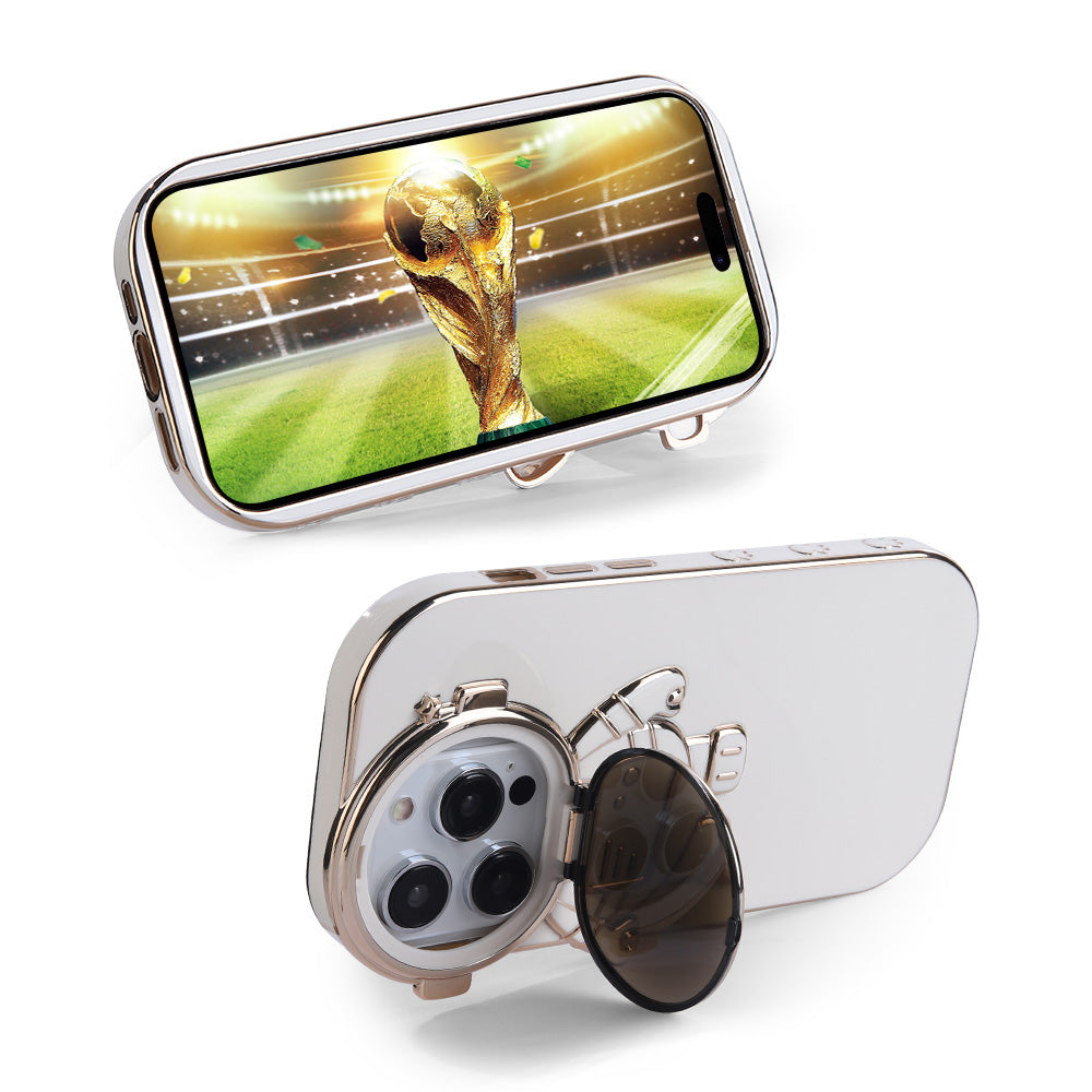 Drop-proof Phone Case Kickstand For iPhone 14 Pro Max Spaceman Design Phone Case with Camera Lens Cover