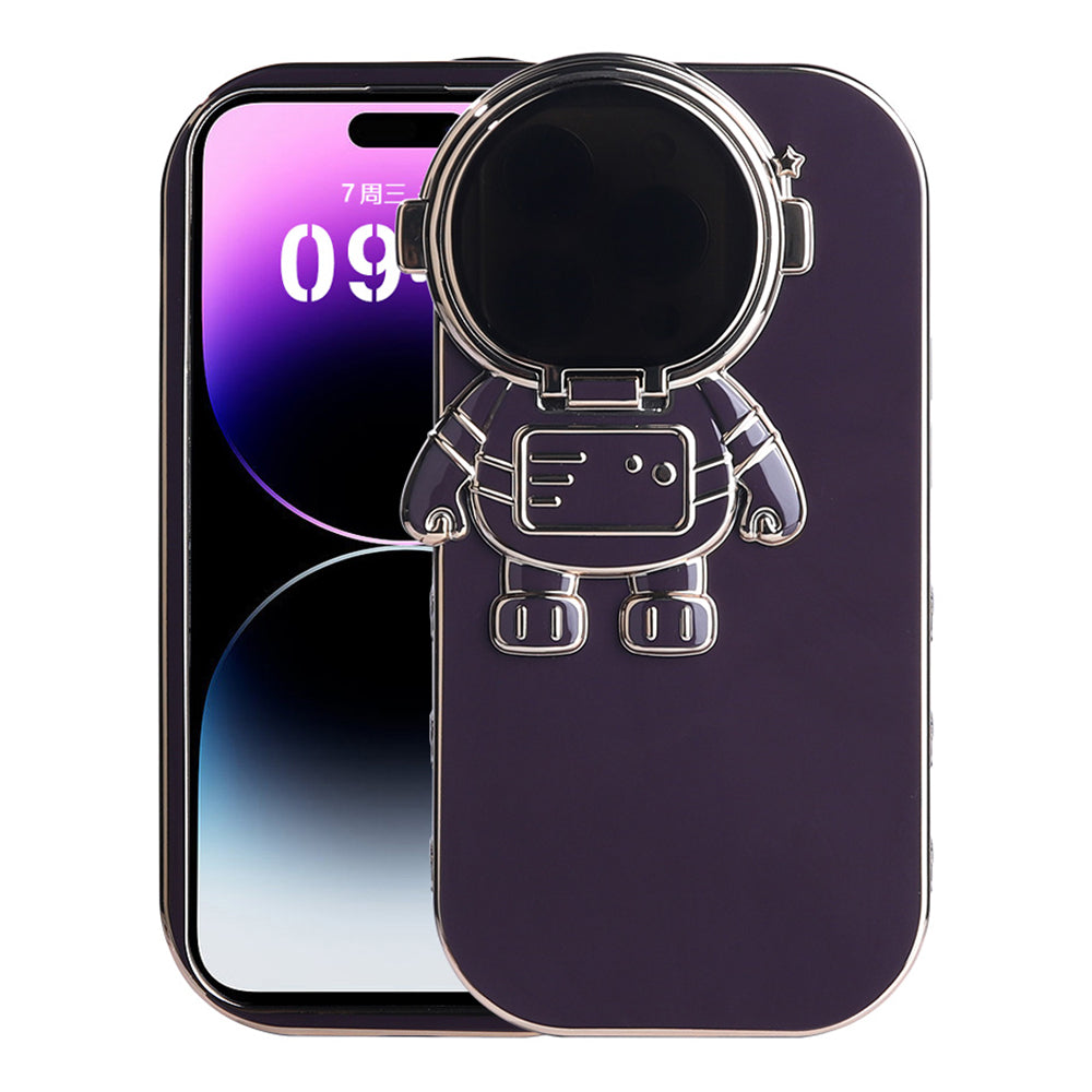 Drop-proof Phone Case Kickstand For iPhone 14 Pro Max Spaceman Design Phone Case with Camera Lens Cover