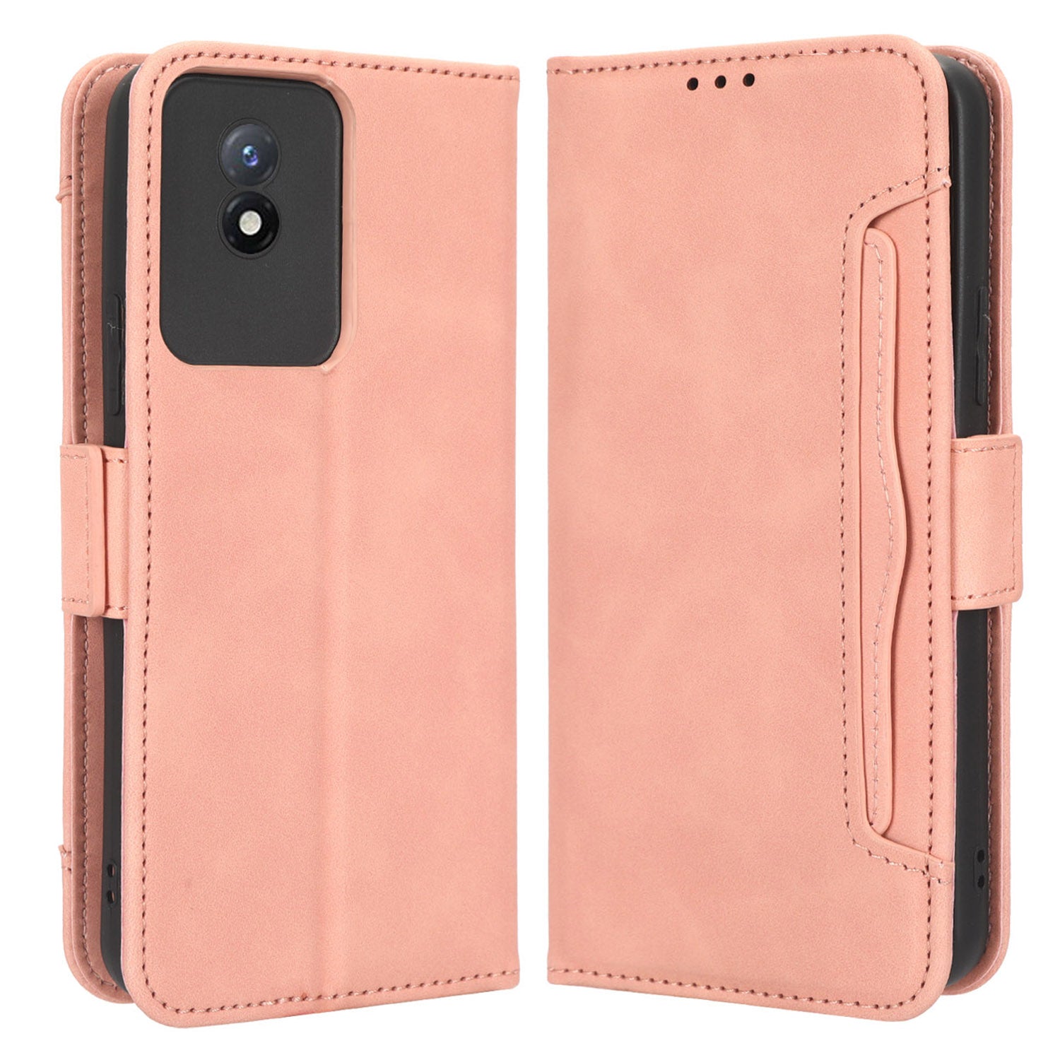 For vivo Y02 4G Anti-scratch Phone Cover PU Leather Multiple Card Slots Stand Wallet Phone Case