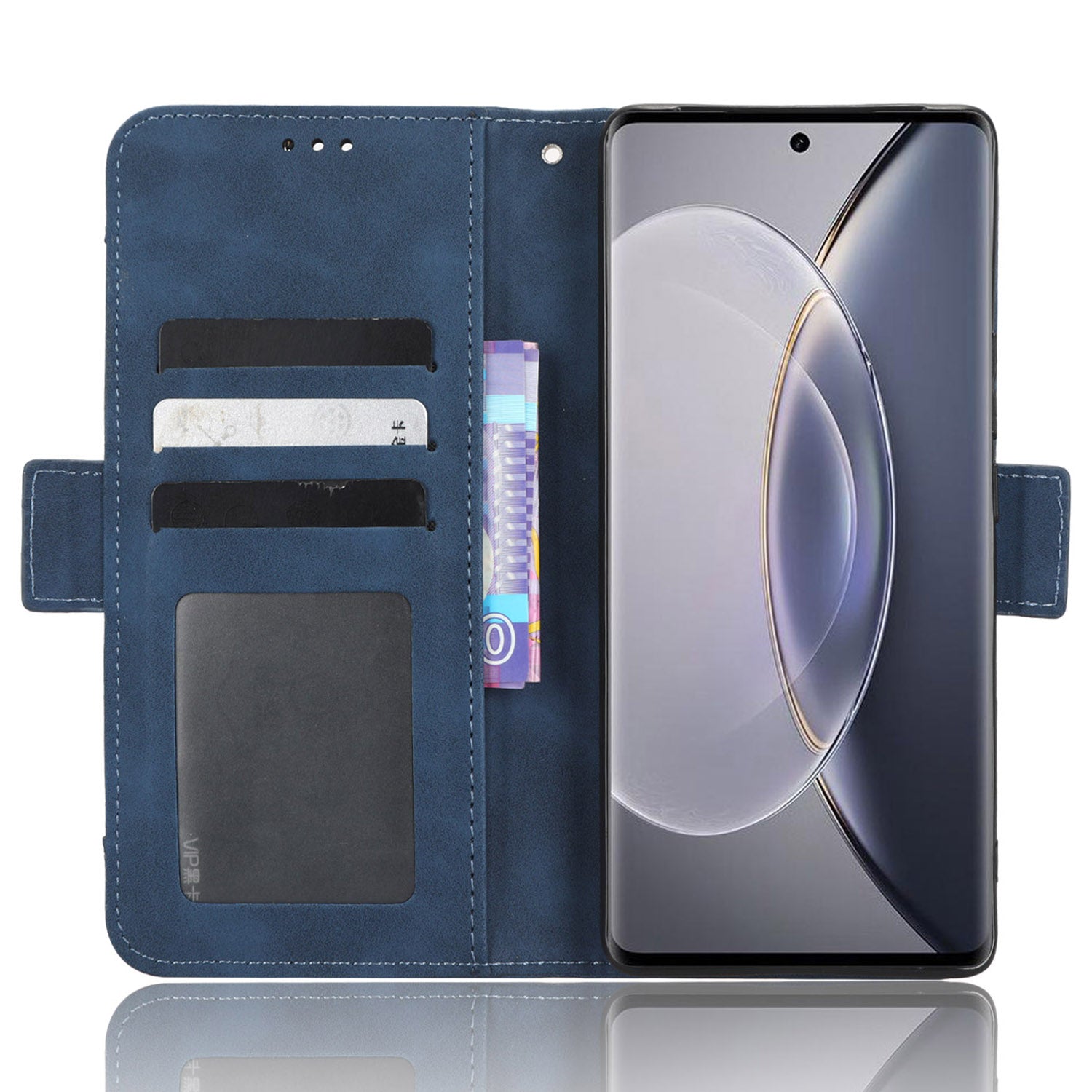For vivo X90 Pro 5G PU Leather Flip Cover Multiple Card Slots Stand Wallet Phone Case