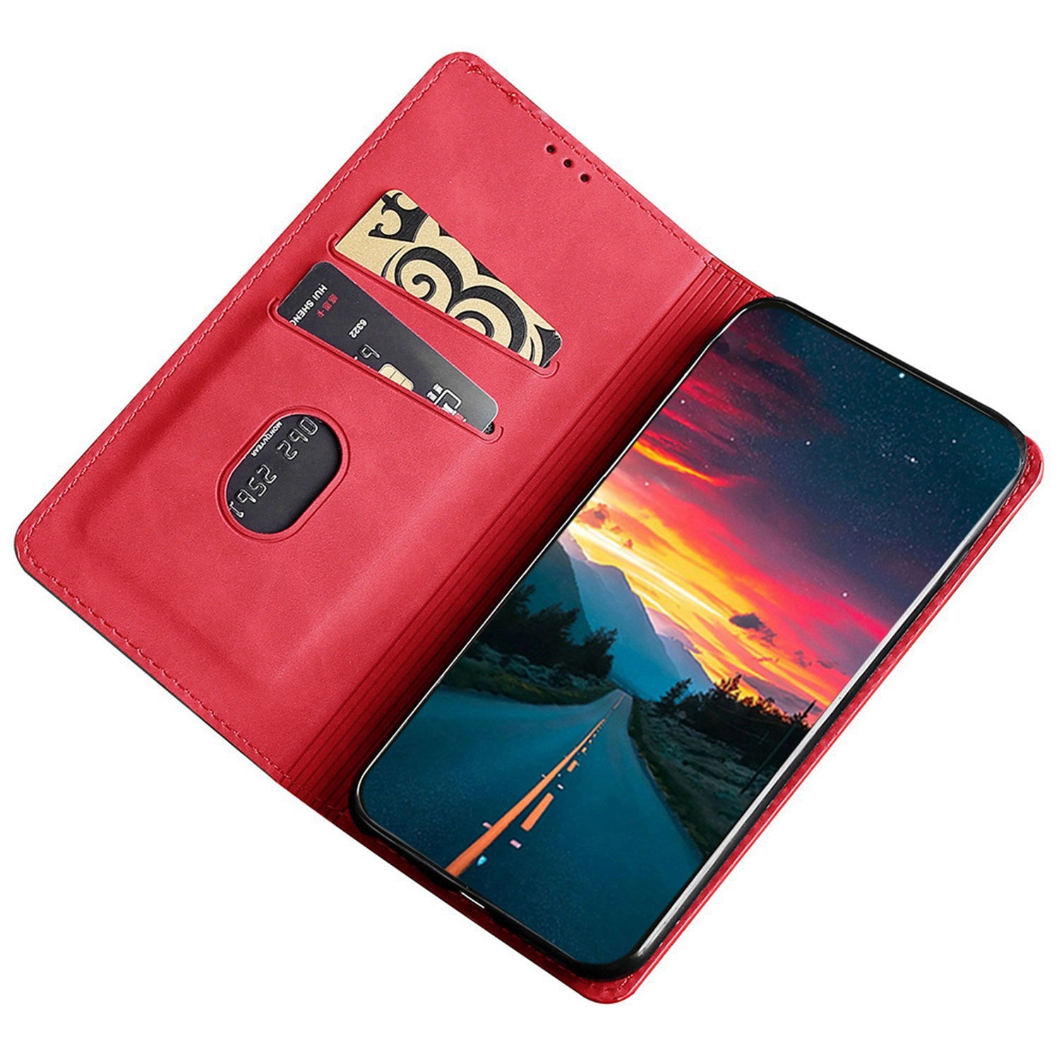 For Xiaomi Redmi K60E 5G Shockproof Case Cell Phone Cover Card Slot Stand Skin-Touch Flip Leather Phone Shell