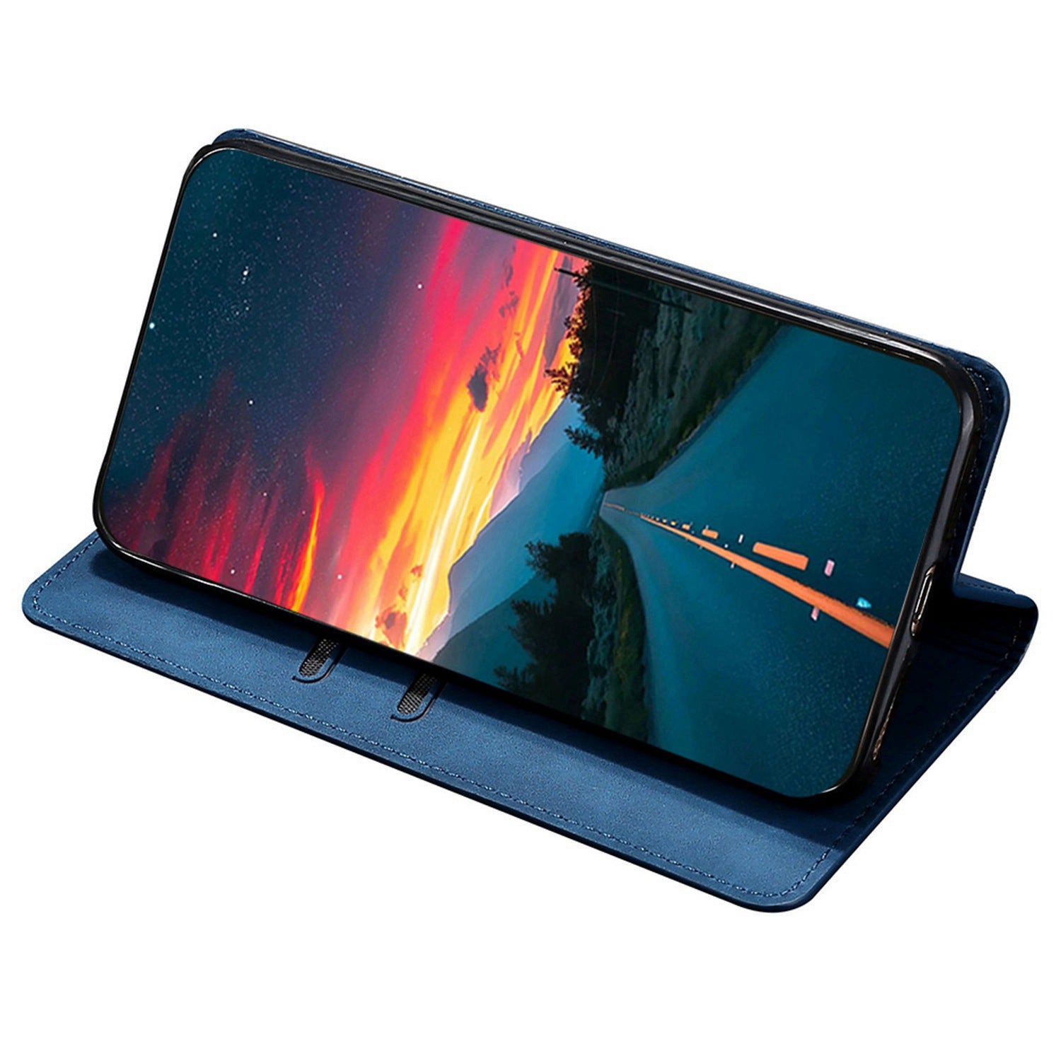 For Xiaomi Redmi K60E 5G Shockproof Case Cell Phone Cover Card Slot Stand Skin-Touch Flip Leather Phone Shell