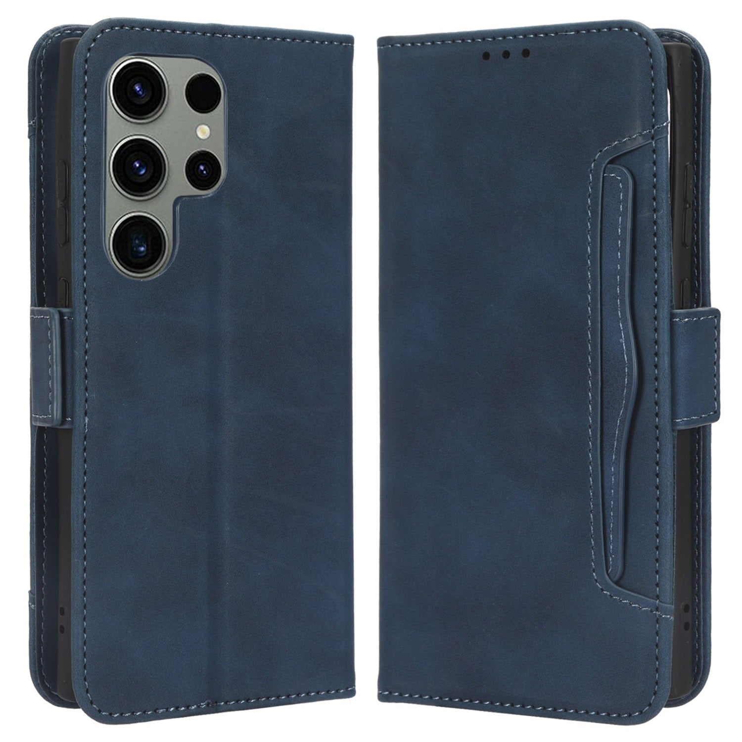 For Samsung Galaxy S23 Ultra Multiple Card Slots PU Leather Phone Cover Stand Wallet Flip Case