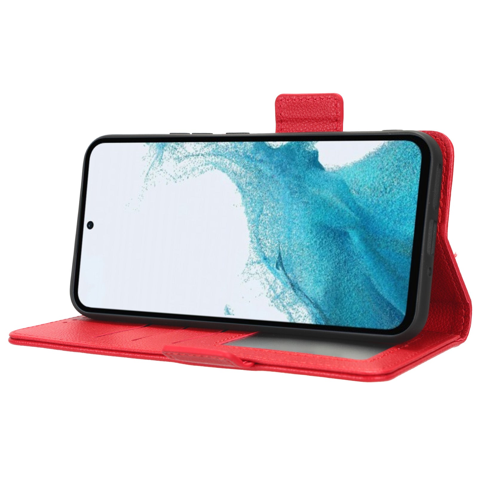 For Samsung Galaxy A54 5G Mobile Phone Cover Wallet Stand Litchi Texture PU Leather Dual Magnetic Clasp Phone Case