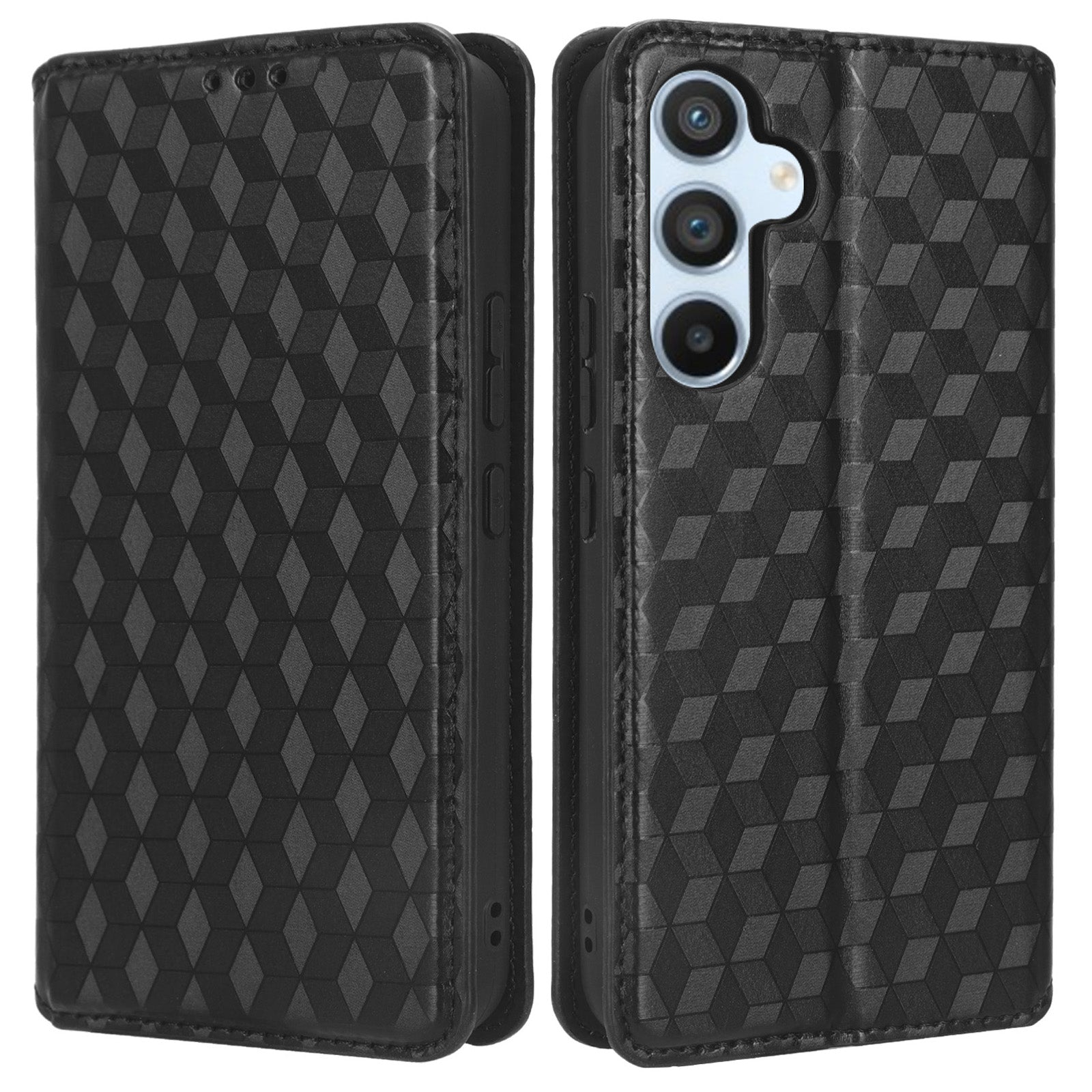 Til Samsung Galaxy A54 5G Flip Phone Case Rhombus mønster påtrykt PU læder pungholder cover