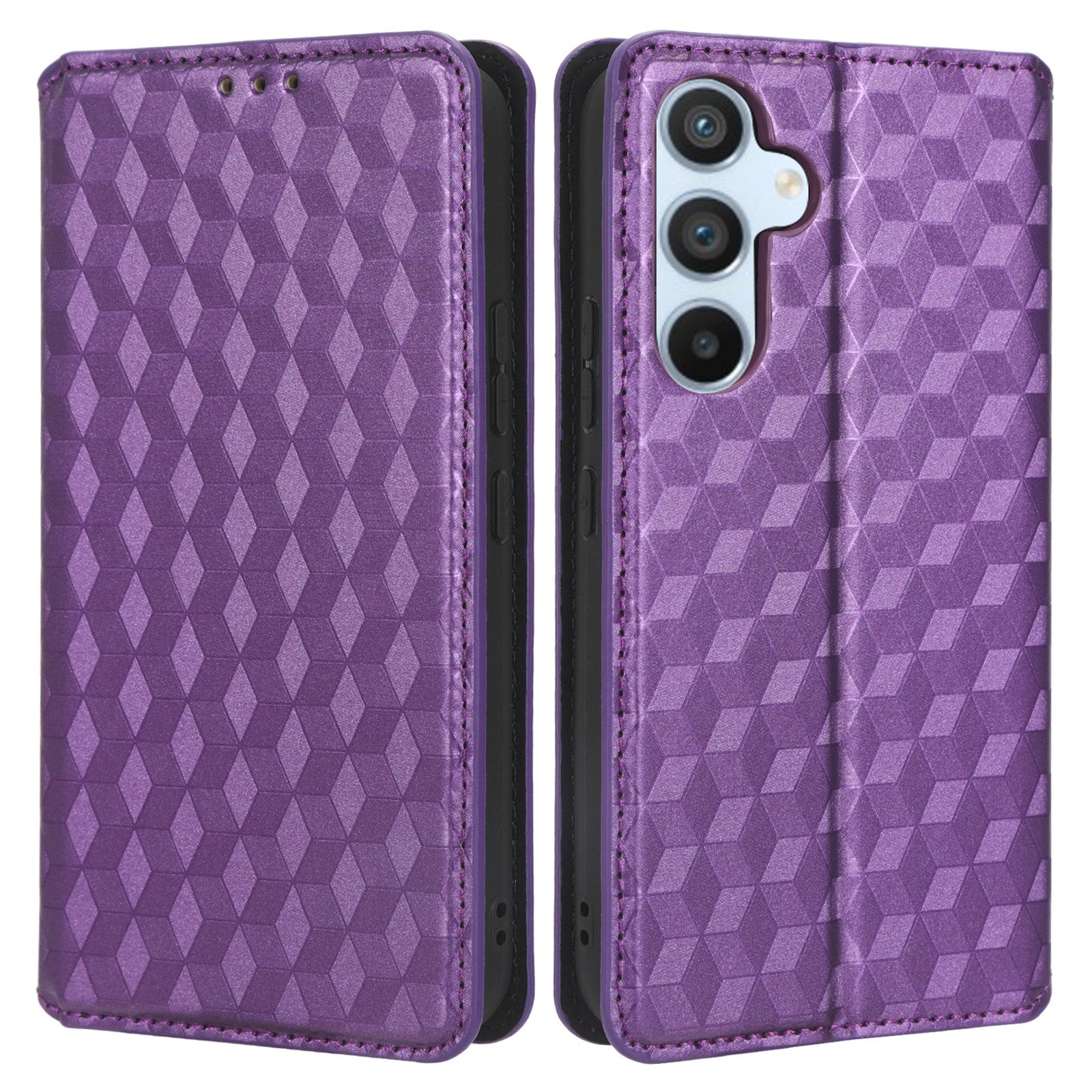 Til Samsung Galaxy A54 5G Flip Phone Case Rhombus mønster påtrykt PU læder pungholder cover