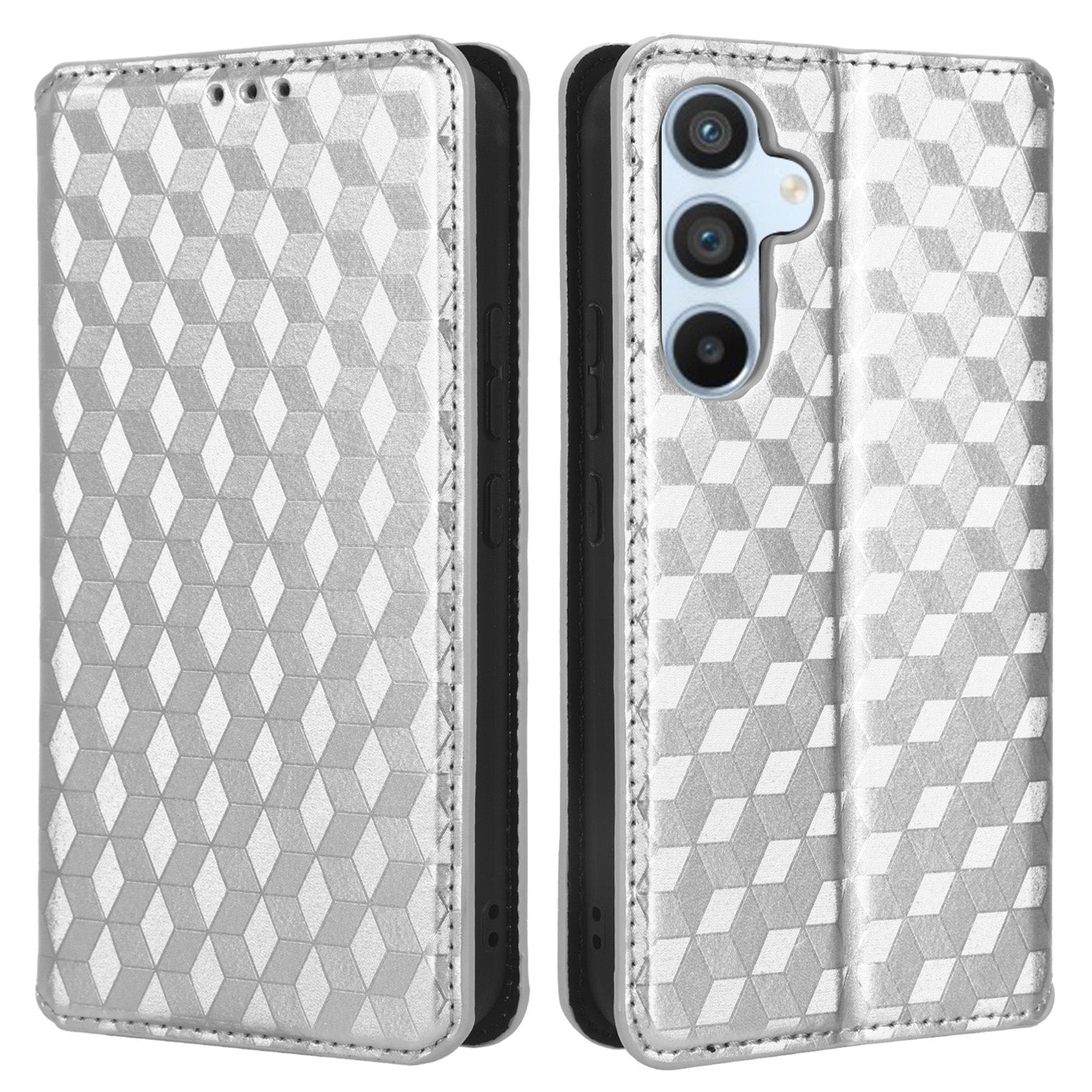 Til Samsung Galaxy A54 5G Flip Phone Case Rhombus mønster påtrykt PU læder pungholder cover