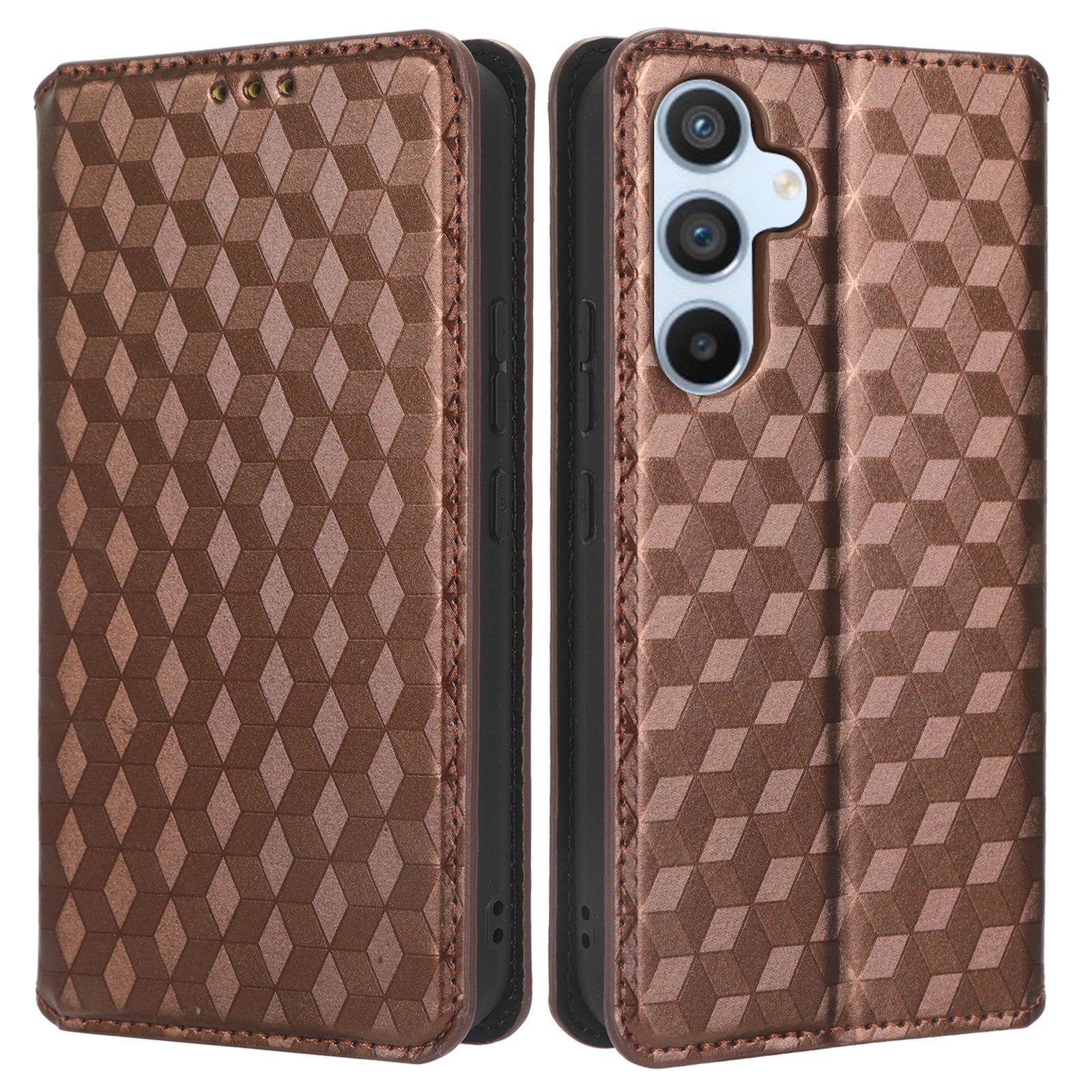 Til Samsung Galaxy A54 5G Flip Phone Case Rhombus mønster påtrykt PU læder pungholder cover